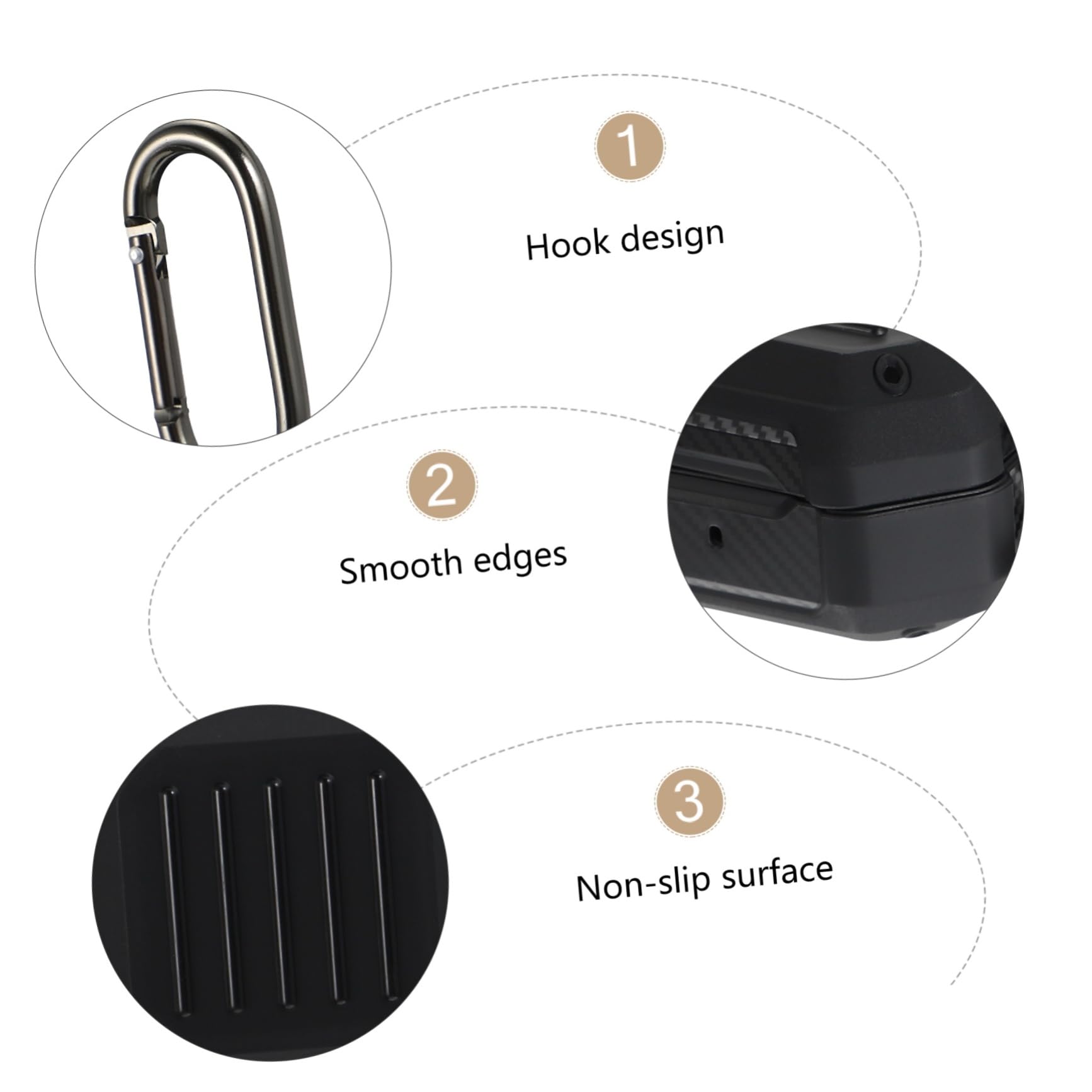 Veemoon Silicone Earphone Case - Protective Cover for Earbuds with Keychain, Durable Shell Protector for AirPods & Wireless Headphones - Perfect for Travel, Gym & Daily Use