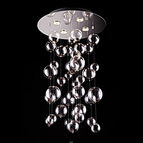 Modern Glass Raindrop Chandelier LED Flush Mount Ceiling Light - 4 GU10 Bulbs Required (H31