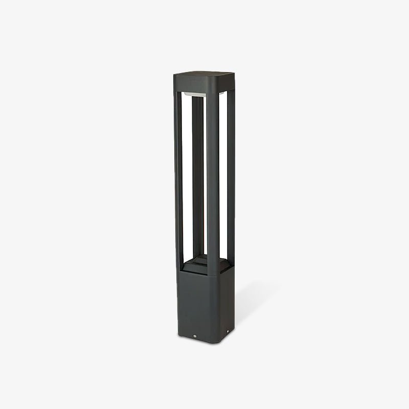 Modern Rectangular LED Garden Light - Outdoor Landscape Lighting for Pathways, Patios, and Gardens - Weatherproof Solar Powered Column Light for Home & Yard Decor