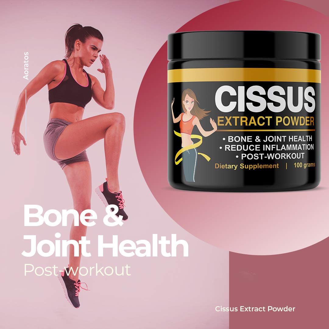 Aoratos Cissus Extract Powder 100g (3.6oz) - Pure Natural Joint Support Supplement for Athletes & Active Lifestyles | Muscle Recovery & Bone Health | Perfect for Post-Workout & Fitness Enthusiasts