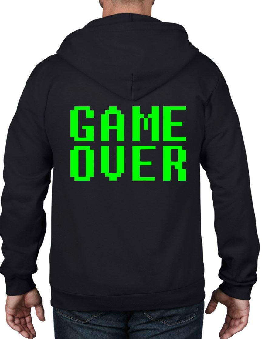 Men's Tribal Gaming T-Shirt - Game Over Full Zip Hoodie for Casual Wear & Gaming Enthusiasts | Perfect for Gaming Events, Streetwear & Everyday Comfort