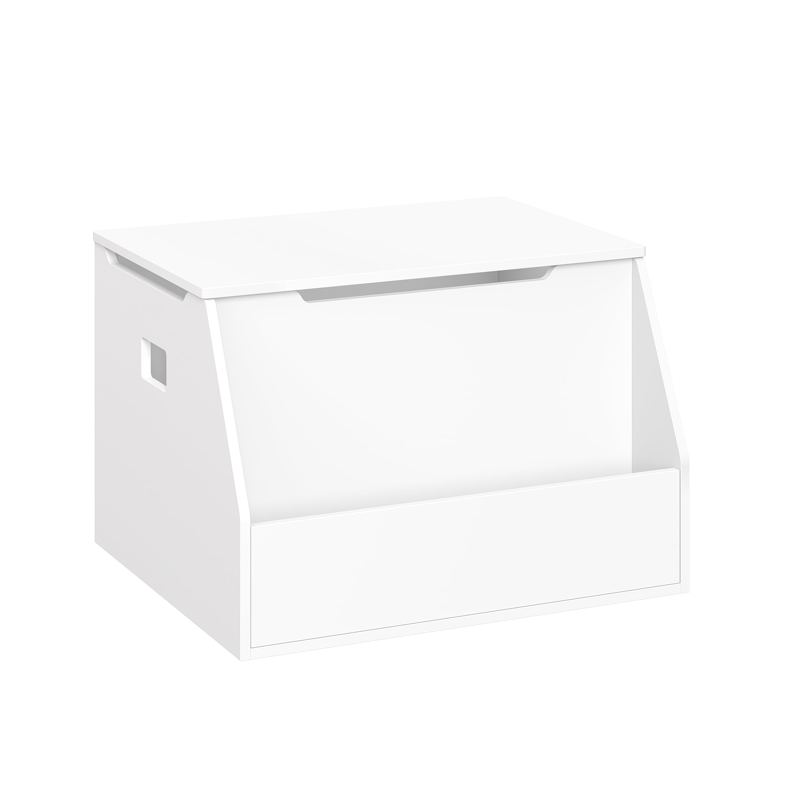 RiverRidge Kids Toy Storage Box with Front Bookrack & 2 Floating Bookshelves - White Organizer for Nursery, Playroom & Bedroom - Perfect for Storing Toys, Books & Kids Essentials