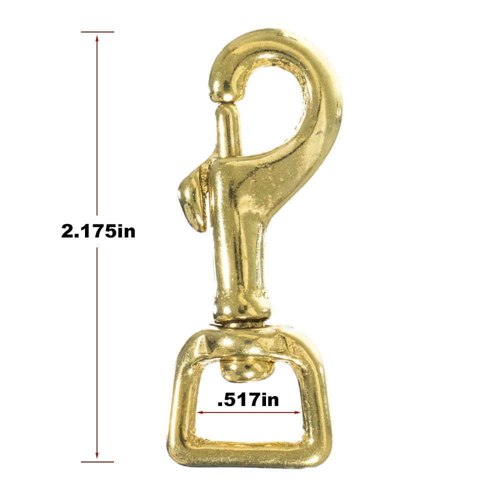 Premium Brass Swivel Snap Hooks - 25 Pack (1/2 Inch) - Heavy Duty Keychain Clips for Keys, Purses, Backpacks, Dog Leashes & Outdoor Gear - Durable Metal Carabiner Hooks for Everyday Use