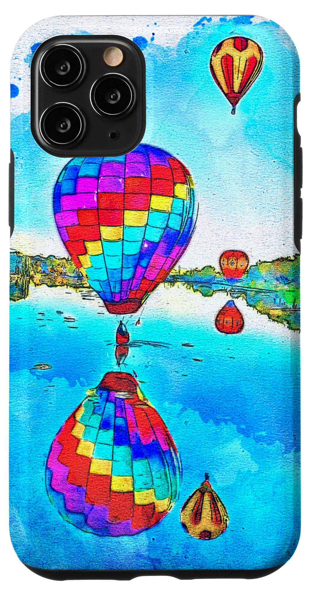 iPhone 11 Pro Case - Hot Air Balloon Watercolor Design Protective Cover | Slim Fit, Shockproof & Scratch Resistant | Perfect for Travel, Outdoor Adventures & Everyday Use