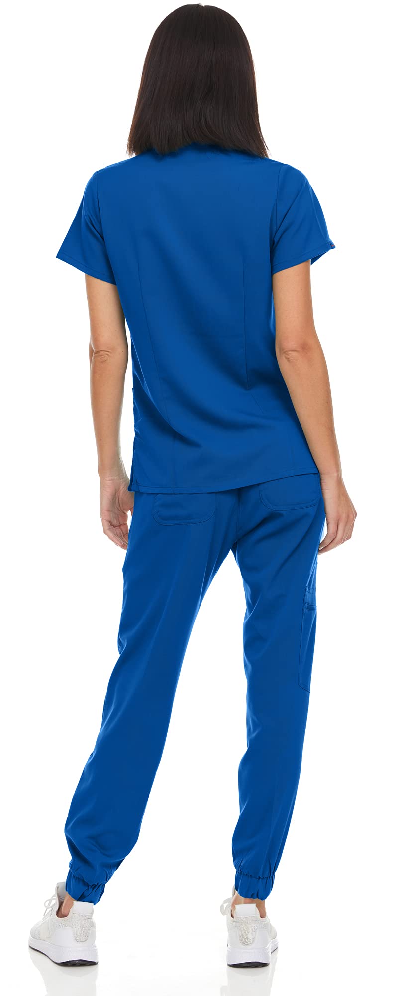 MediChic Women's Stretch V-Neck Jogger Scrubs Set - 12+ Colors | Comfortable Medical Uniform for Nurses & Healthcare Professionals