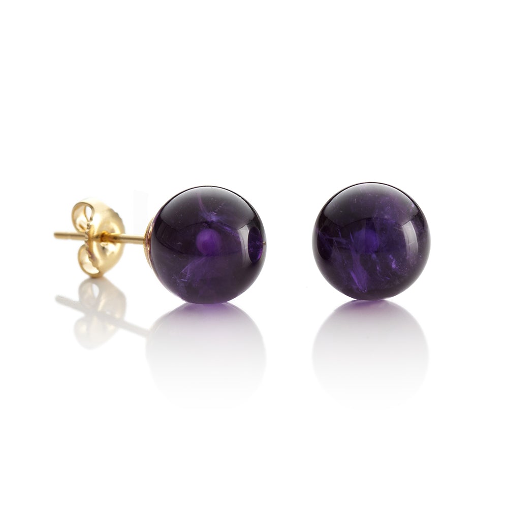 Natural Amethyst Bead Earrings for Women - Handmade Dangle Earrings with Sterling Silver Hooks - Perfect for Everyday Wear, Office & Special Occasions