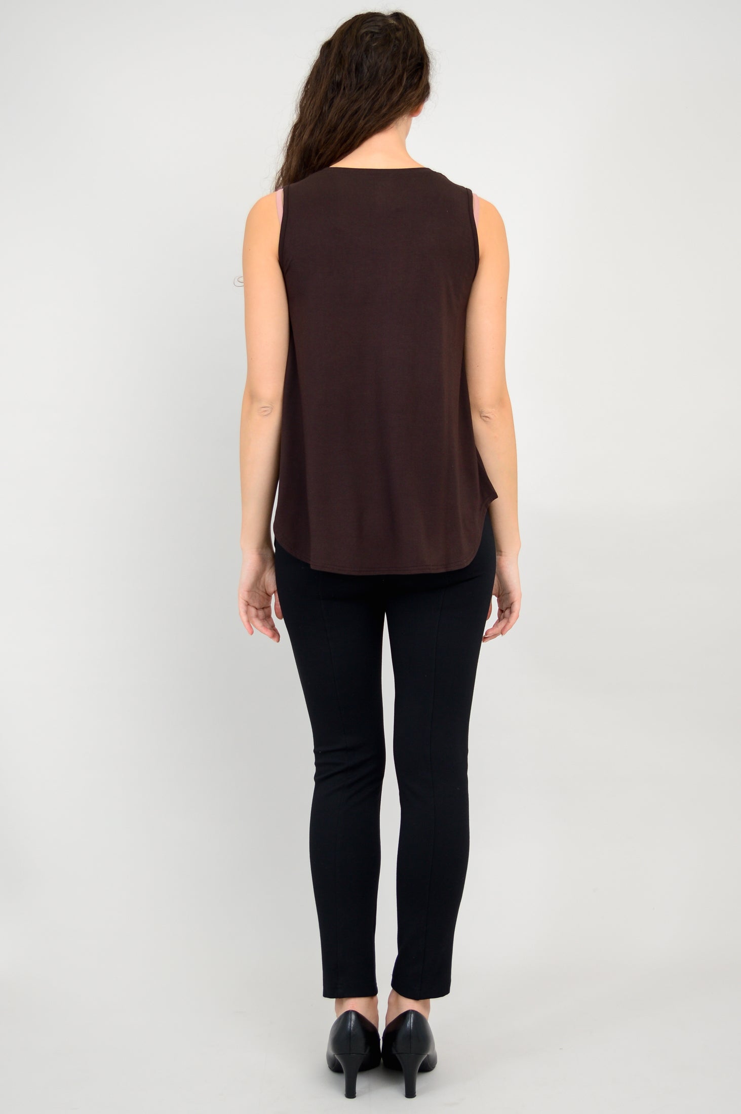 Stylish Jazz Tank Top for Women - Soft Bamboo Fabric, Coffee Color - Perfect for Casual Wear, Yoga & Summer Outfits