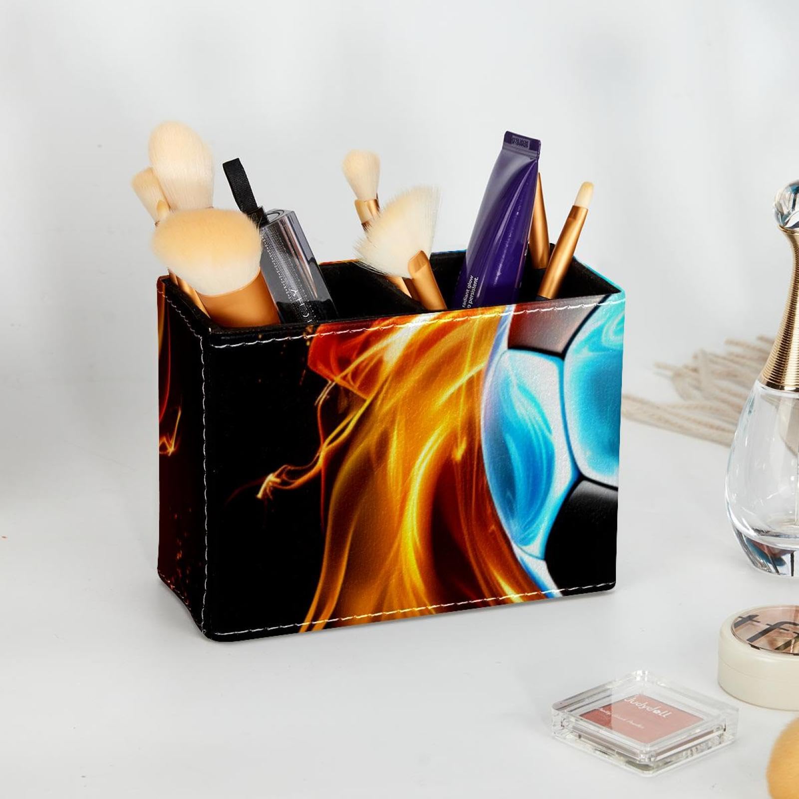 Flaming Football Pen Holder for Desk - Stylish Pencil Organizer for Office & School Supplies - Perfect for Home, Office, and Classroom Organization