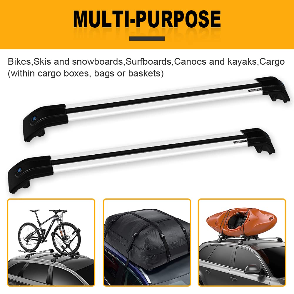 OCPTY Roof Rack Cargo Carrier Cross Bars for KIA Sorento 2015-2022 - Universal Fit for Side Rails Models - Perfect for Road Trips, Camping & Outdoor Adventures