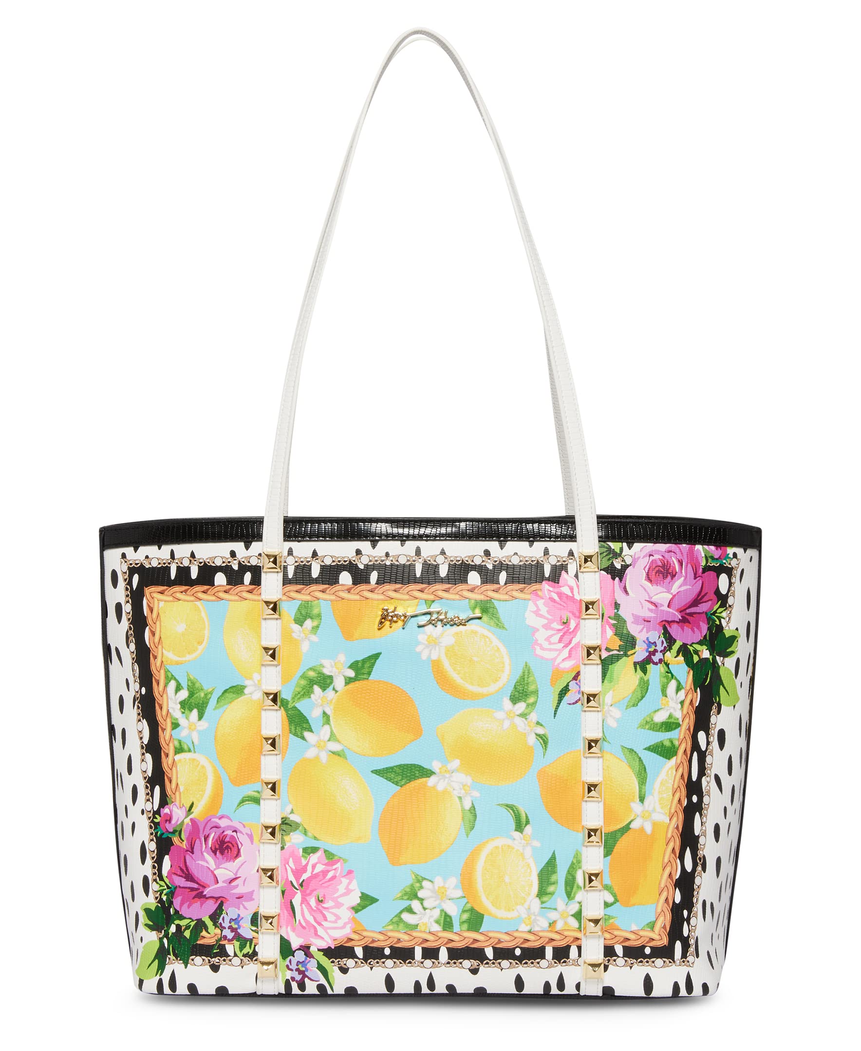 Betsey Johnson Lemon Squeezy Tote Bag - Colorful Multi-Pattern Design for Women | Perfect for Beach, Shopping & Everyday Use