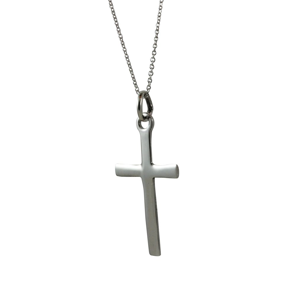 APOP NYC Sterling Silver Plain Cross Pendant Necklace 16-30 Inch - Religious Jewelry for Women & Men, Perfect for Church, Gifts & Everyday Wear