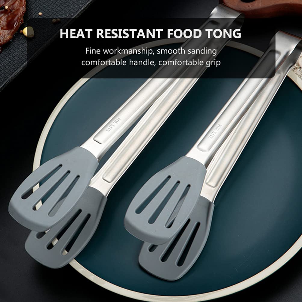 1pc Heat Resistant Food Tongs - Stainless Steel Kitchen Tongs for Cooking, Grilling, Serving Steak, Salad & BBQ - Perfect Kitchen Tool for Restaurants & Home Use