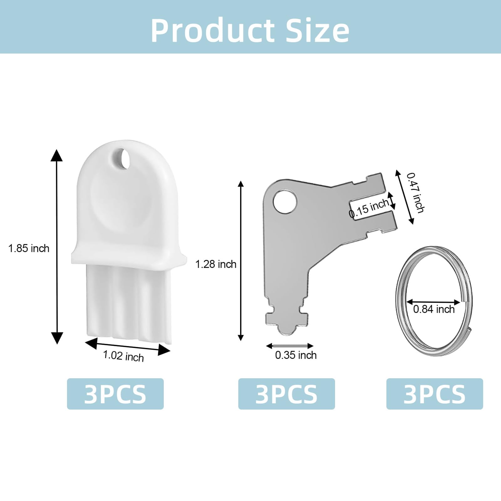 6pcs Universal Paper Towel Dispenser Keys - 2 Types Heavy Duty Toilet Paper Dispenser Keys with 3 Key Rings | Durable Bathroom & Commercial Use for Restaurants, Offices, Schools