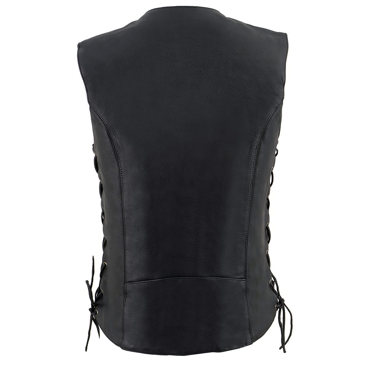 Milwaukee Leather MLL4500 Women's Black Side Lace Leather Vest with Reflective Piping - Stylish Motorcycle Riding Gear for Harley Davidson & Cruiser Bikes