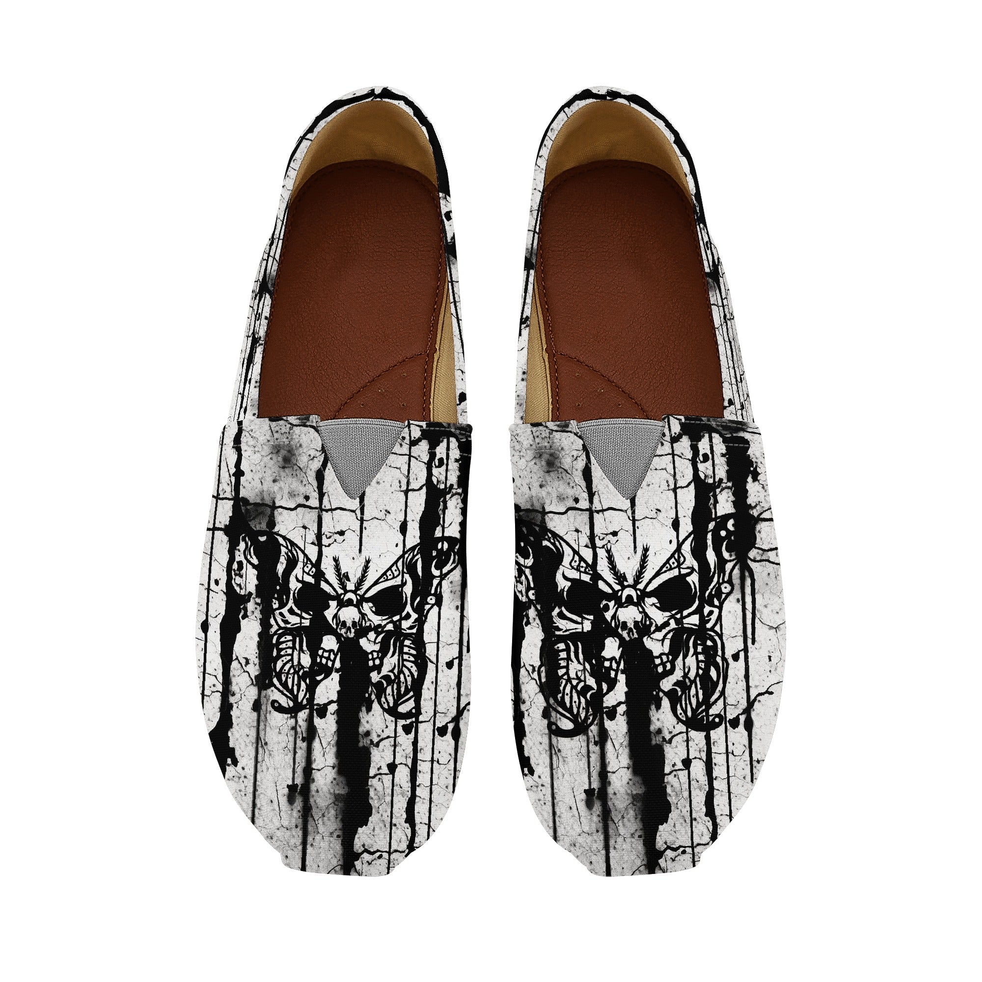 Gothic Hidden Skull Butterfly Sneakers - Women's Casual Gothic Fashion Shoes for Punk Rock, Halloween & Alternative Style Outfits