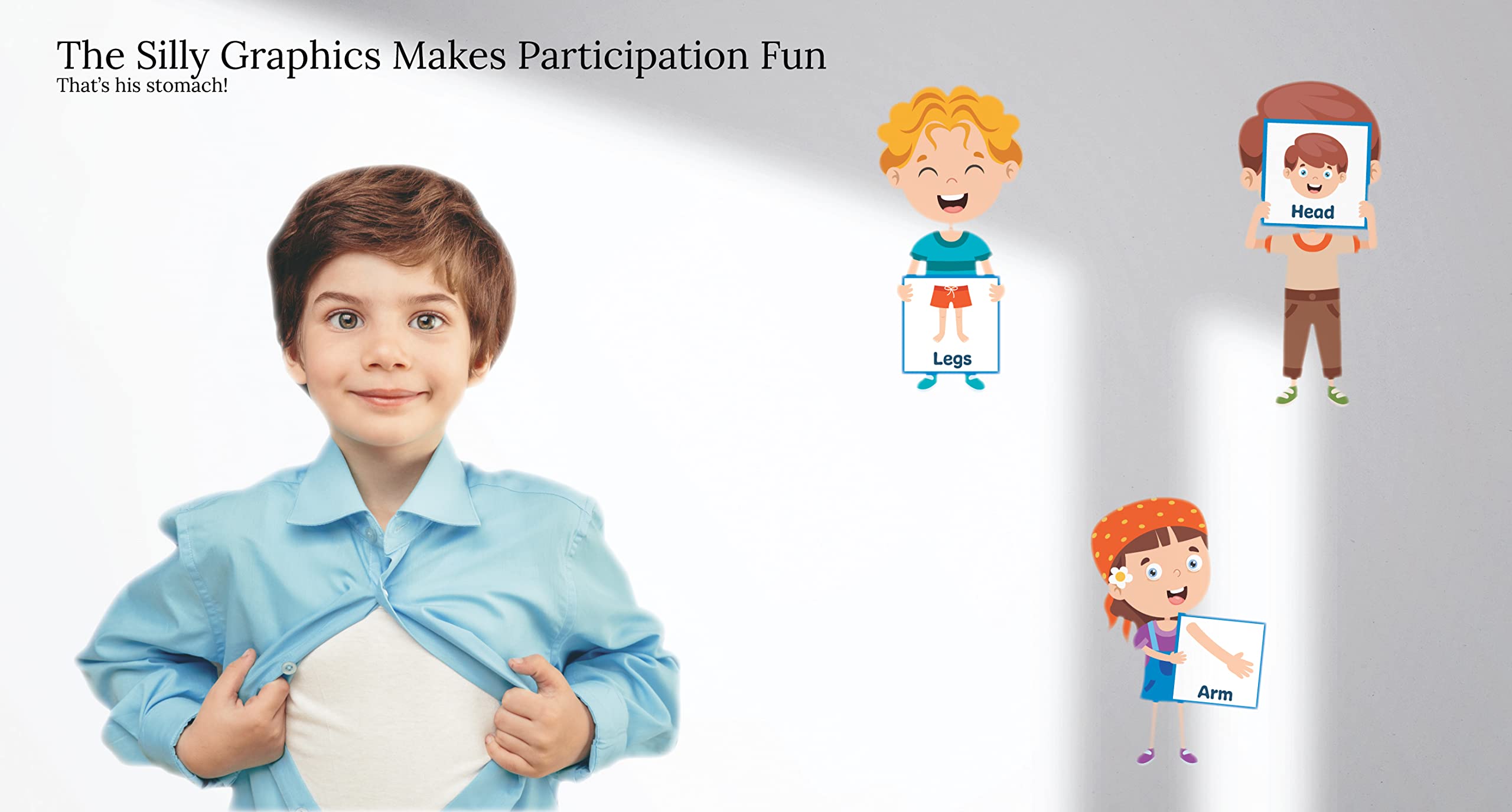 StikArt Educational Body Parts Stickers for Kids - Fun Learning Decals for Classroom Walls (2x2 Feet) - Perfect for Preschool, Kindergarten & Homeschooling Activities