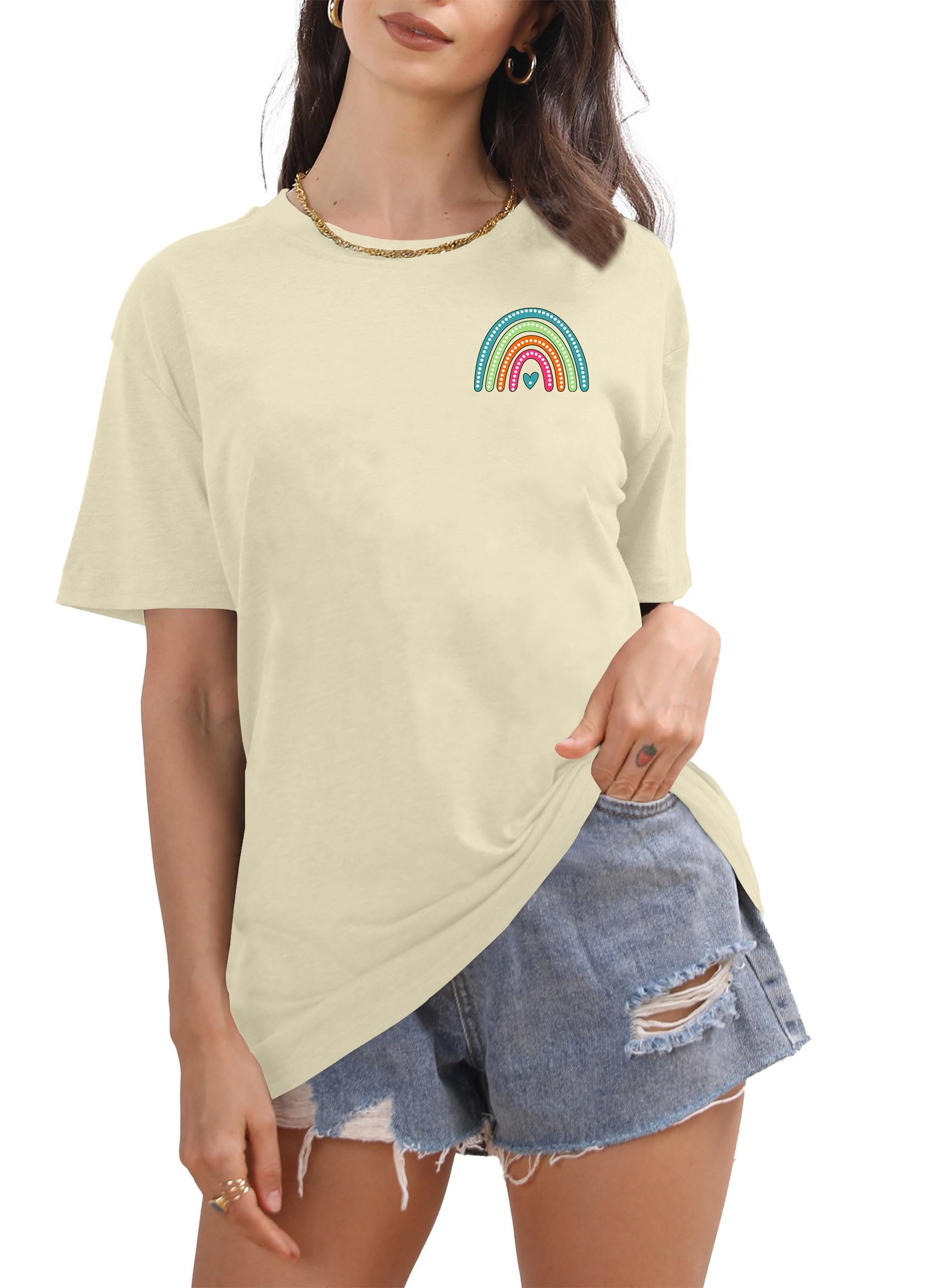 Funny Teacher T-Shirt for Women - Dear Tiny Human Behind Me Letter Print Teaching Top | Cute & Humorous Teacher Life Tee for Classroom, School, or Gifts