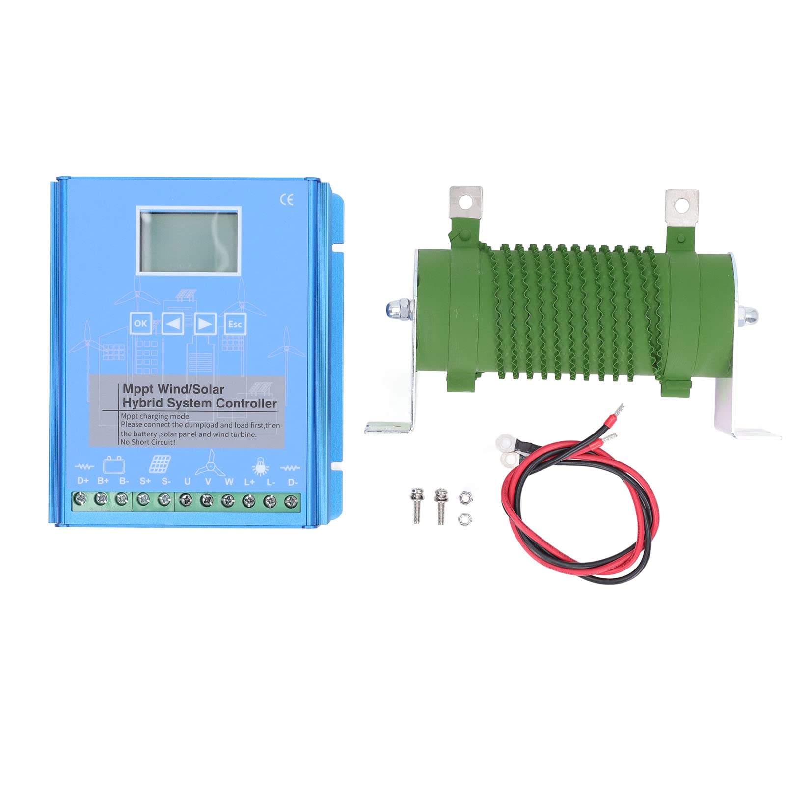 Wind Solar Hybrid MPPT Charge Controller - 12V/24V Dual Battery Regulator for Solar Panel System | Perfect for Off-Grid Power, RV, Marine & Home Use
