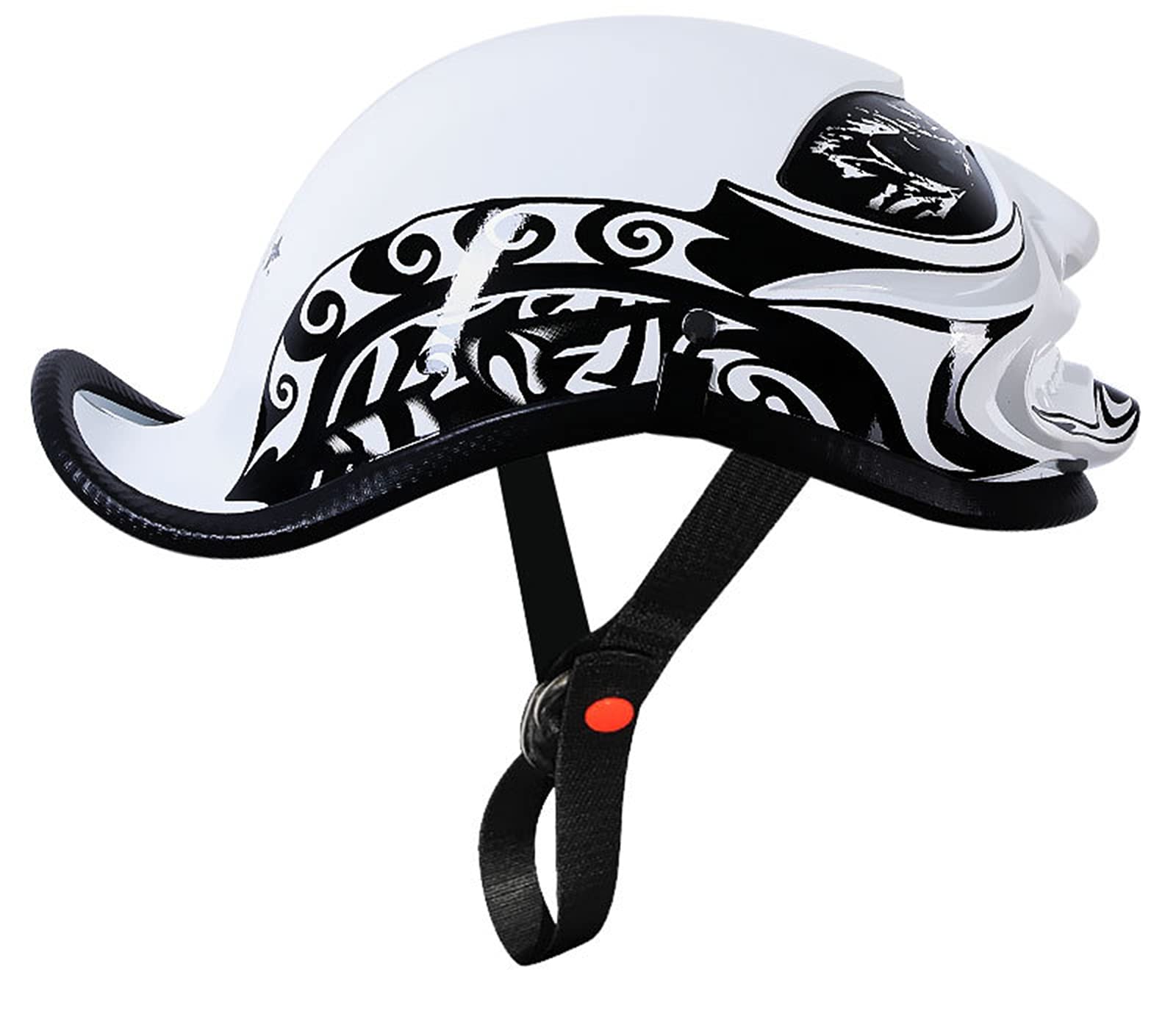Vintage Open Face Motorcycle Helmet - DOT Certified Retro Half Helmet for Men & Women - Classic Chopper Skull Cap for Cruiser & Street Bikes - Perfect for Urban Commuting & Weekend Rides