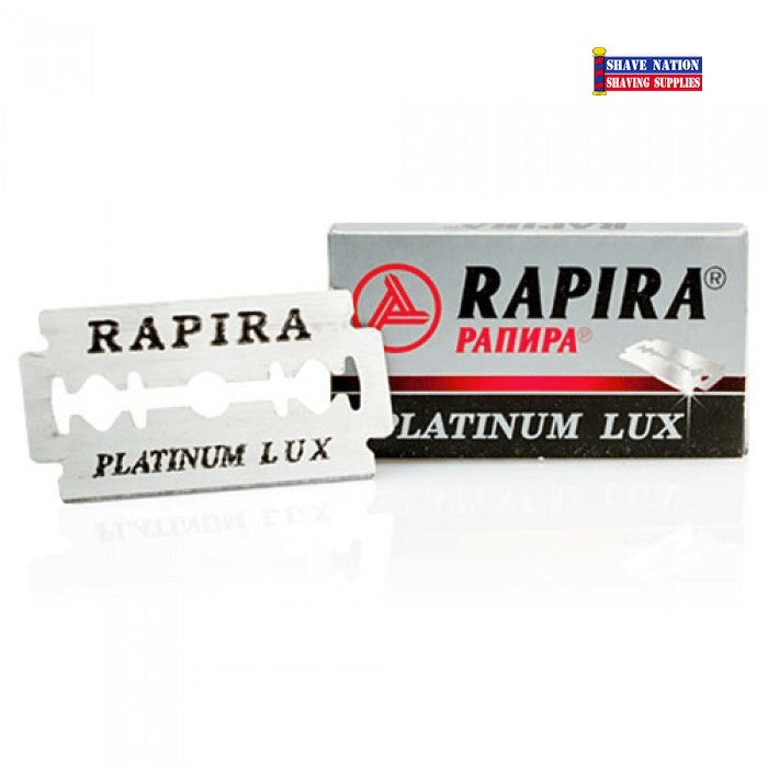 Rapira Platinum Lux Double Edge Safety Razor Blades - 5 Pack for Smooth Shaving & Grooming - Perfect for Men's Facial Hair & Body Shaving at Home or Travel