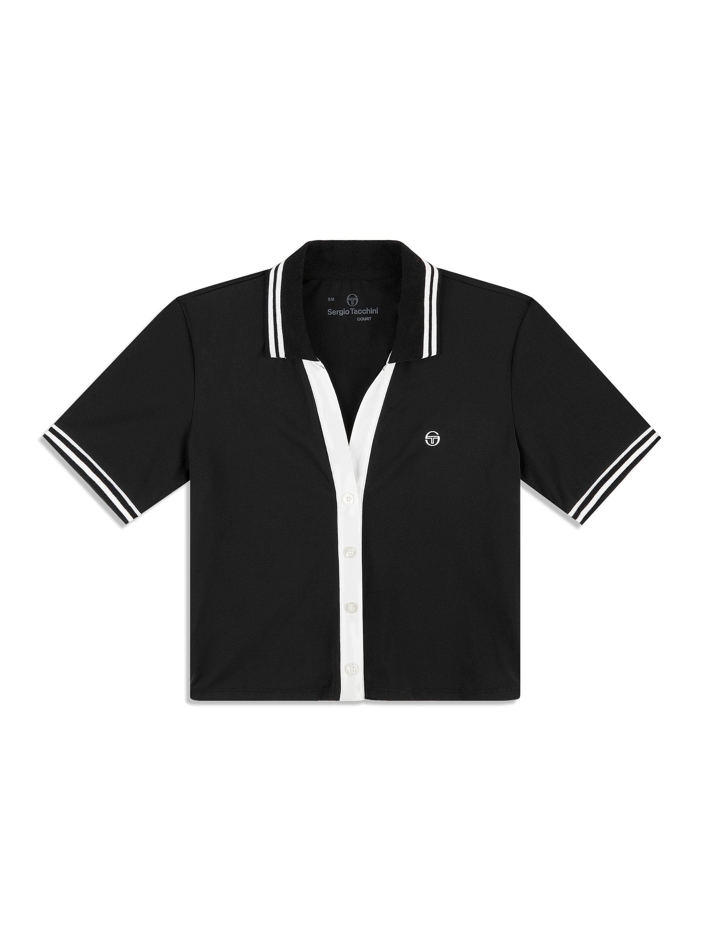 Idalia Cropped Polo Shirt for Women - Stylish Black Short Sleeve Top | Perfect for Casual Outings, Summer Fashion & Streetwear