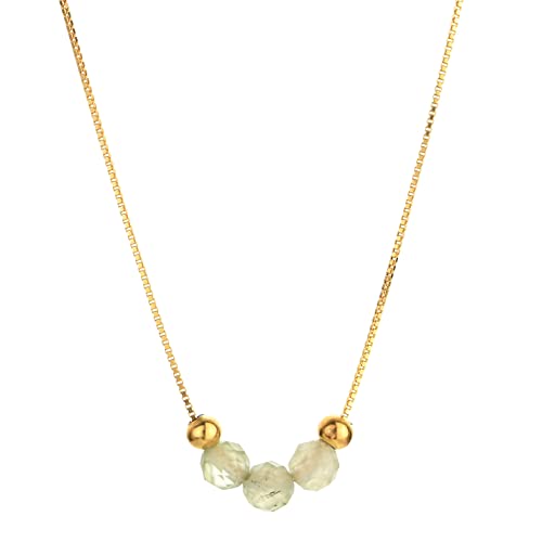 Yellow gold chain+Prehnite