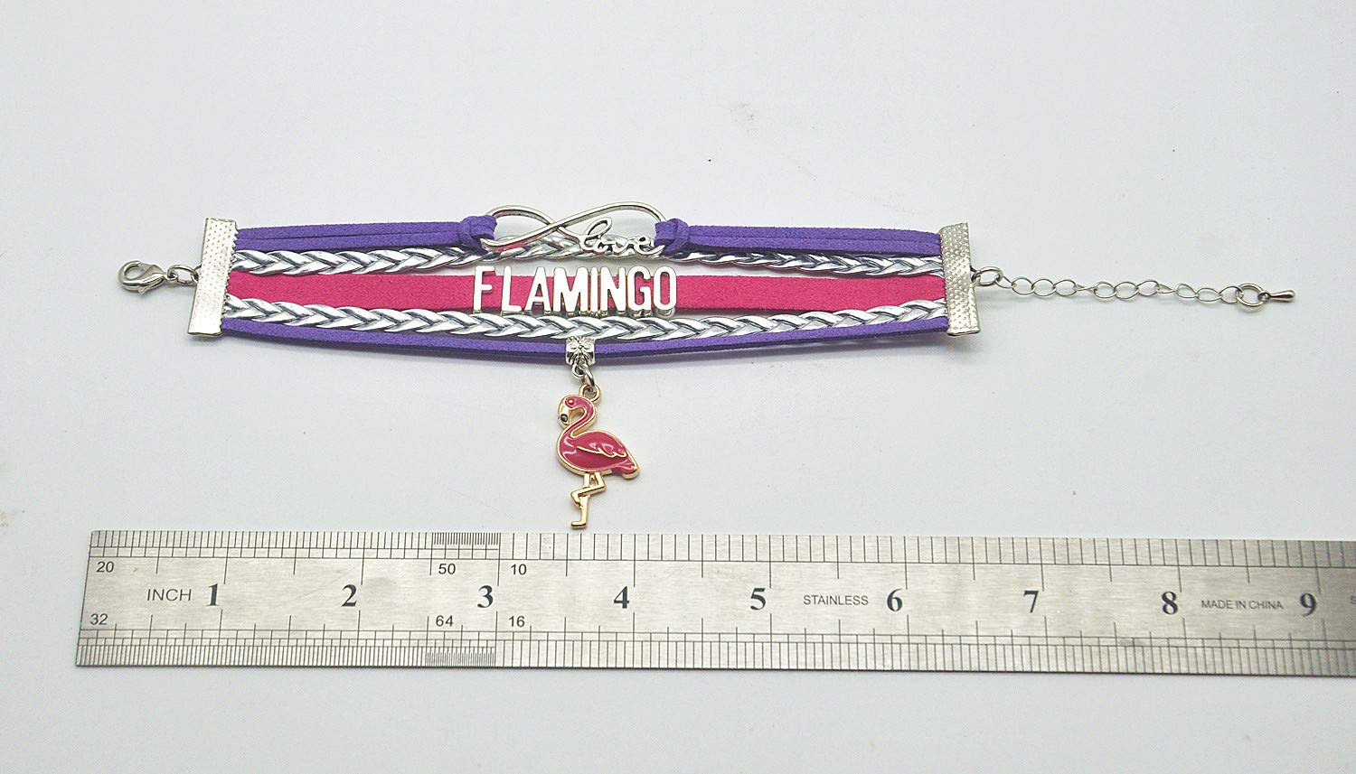 HCChanshi Flamingo Jewelry - Infinity Love Flamingo Bracelet for Women, Unique Flamingo Themed Gifts for Adults, Flamingo Lovers Accessories - Perfect for Birthday Parties, Bridesmaid Gifts & Tropical Themed Events