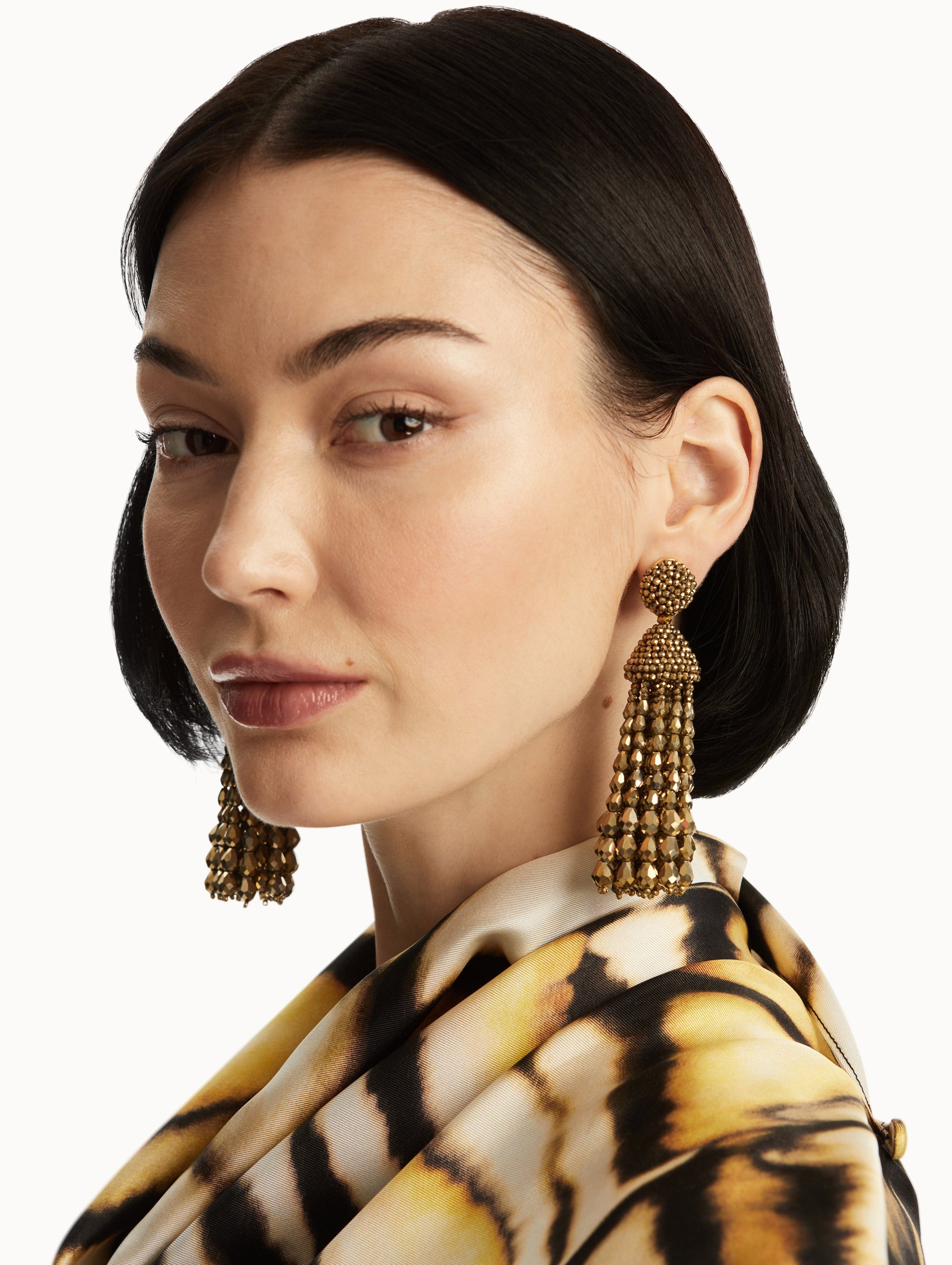 Elegant Beaded Chandelier Clip-On Earrings for Women | Crystal Dangle Drop Earrings for Parties & Weddings | Fashion Statement Jewelry for Evening Events & Special Occasions