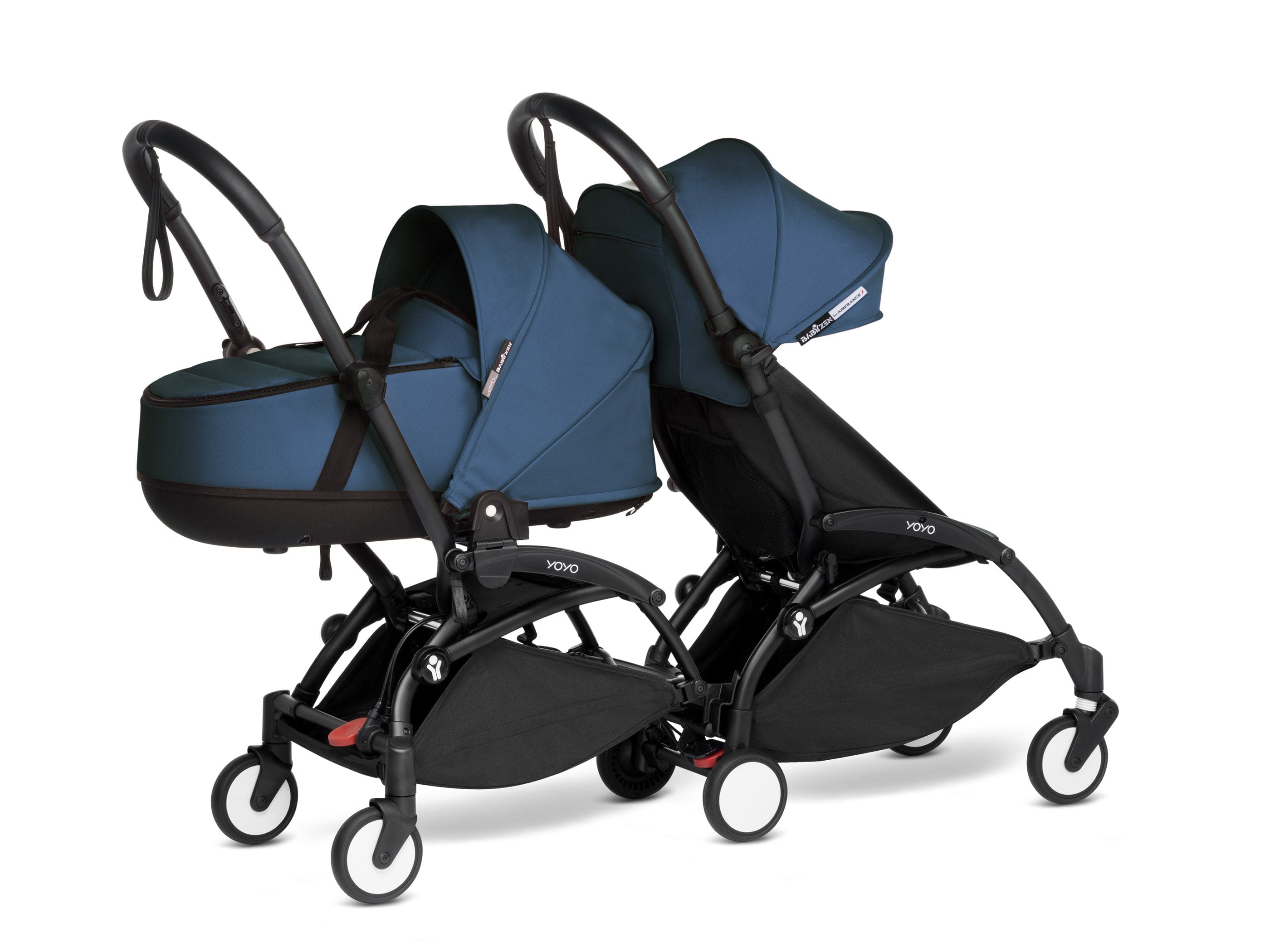 Stokke YOYO 3 Double Stroller for Twins - 6+ Months Front Seat with Bassinet Back - Lightweight Compact Travel Stroller for City Walks & Airplane Travel