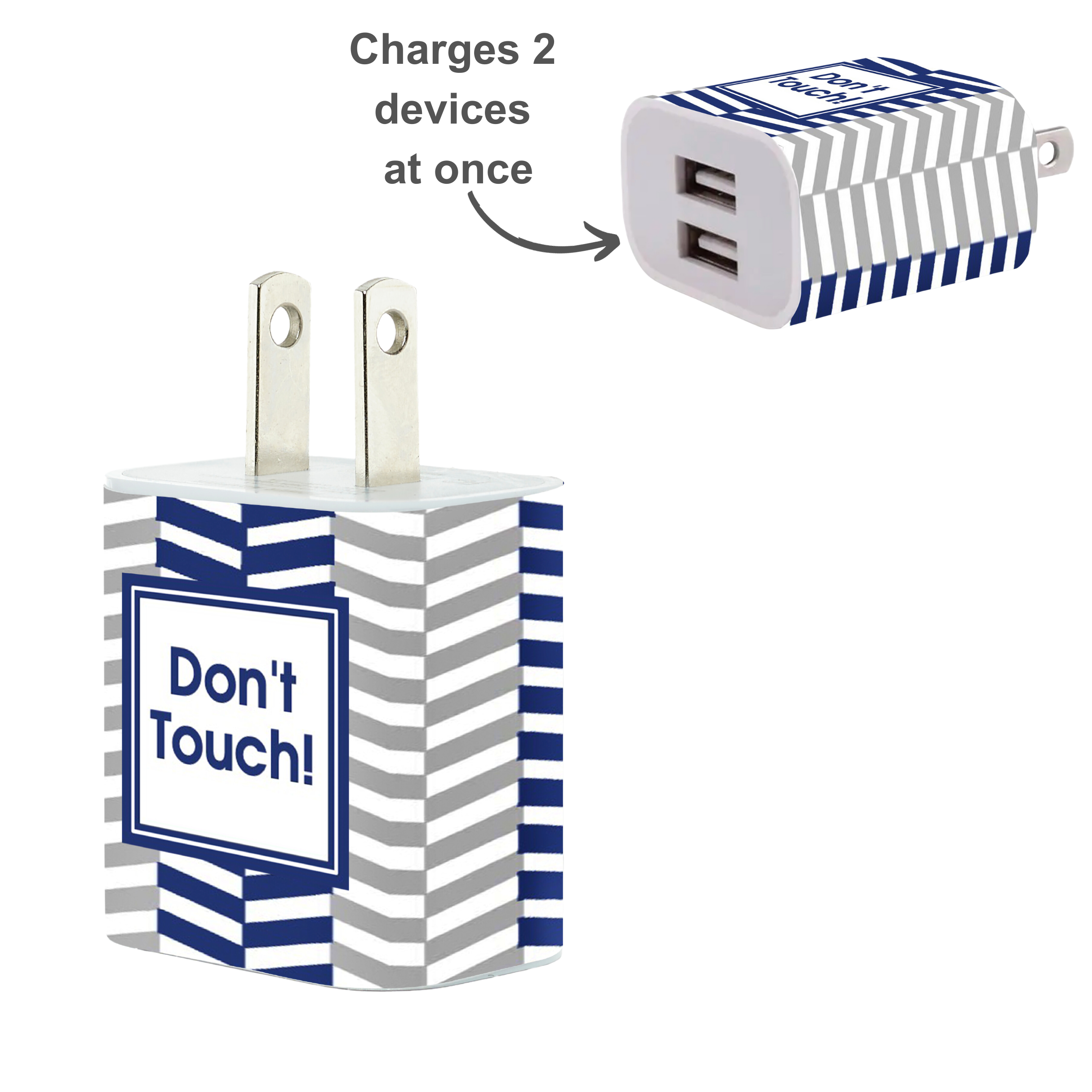Premium Chevron Pattern Phone Charger Gift Set - Fast Charging USB Cable & Adapter - Perfect for Home, Office, Car & Travel Use