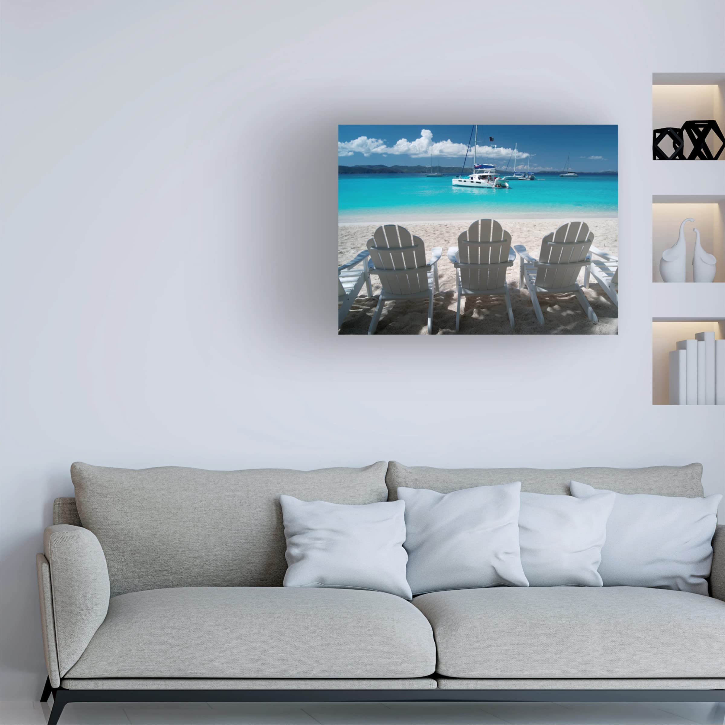 Dennis Frates 'Beach Chair 4' Canvas Wall Art Print - Coastal Decor for Living Room, Bedroom & Beach House - Perfect Nautical Home Decor Gift