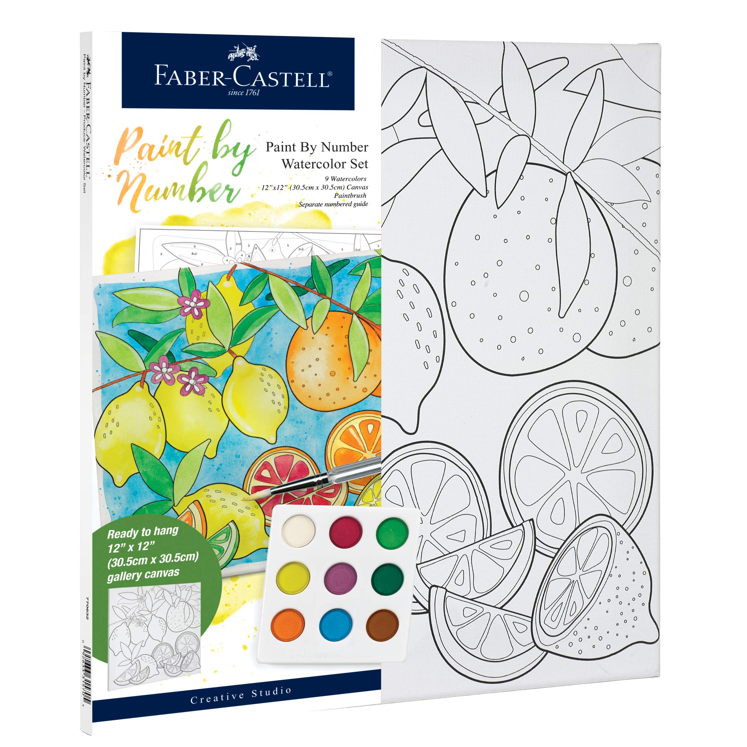 Faber-Castell Paint by Numbers Kit for Adults - Premium Watercolor Painting Set with Canvas & Brushes - DIY Art Therapy & Relaxation - Perfect for Beginners, Home Decor, and Creative Gifts