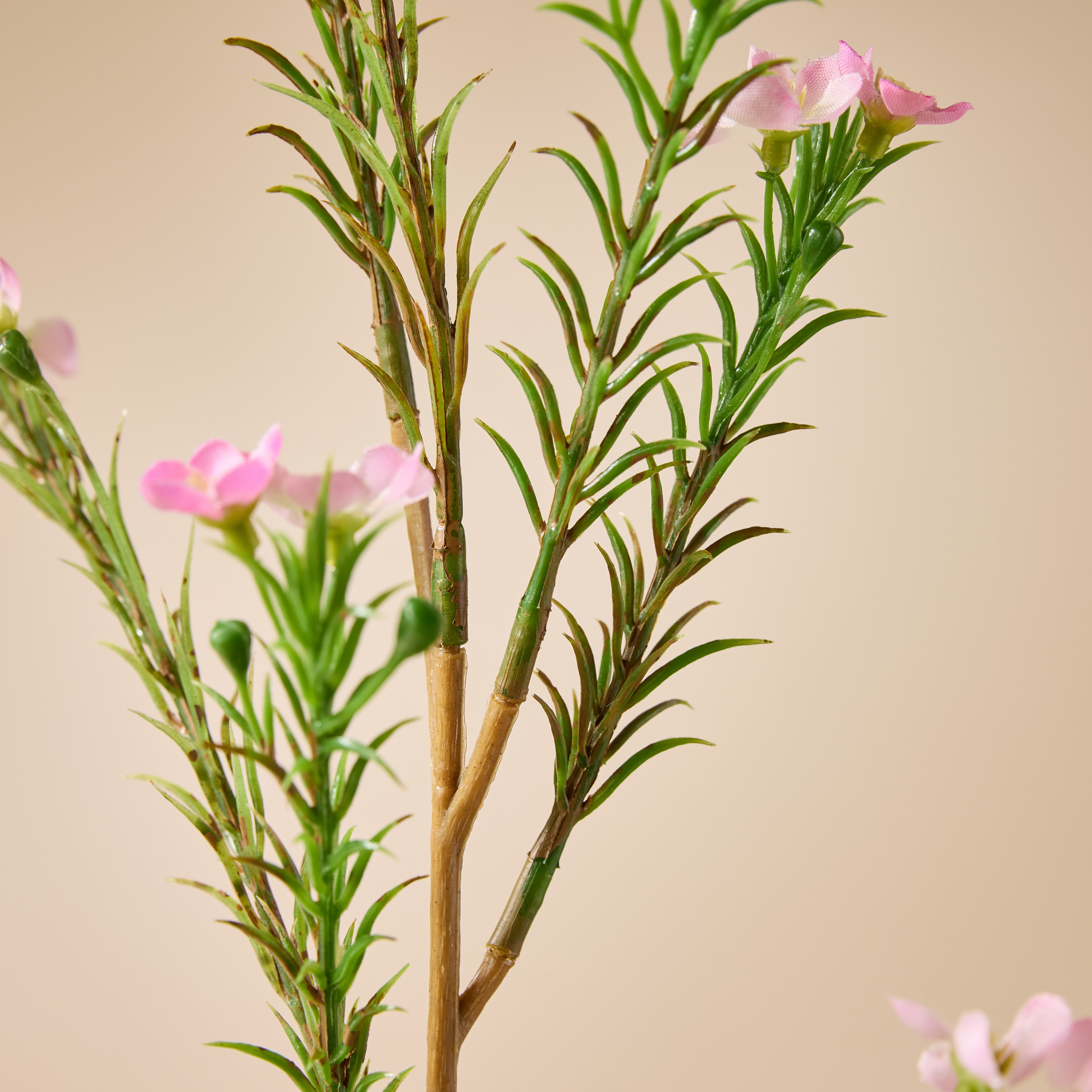 Artificial Pink Wax Flower Spray - 65cm Long Faux Floral Stems for Home Decor, Wedding Bouquets, and Centerpieces