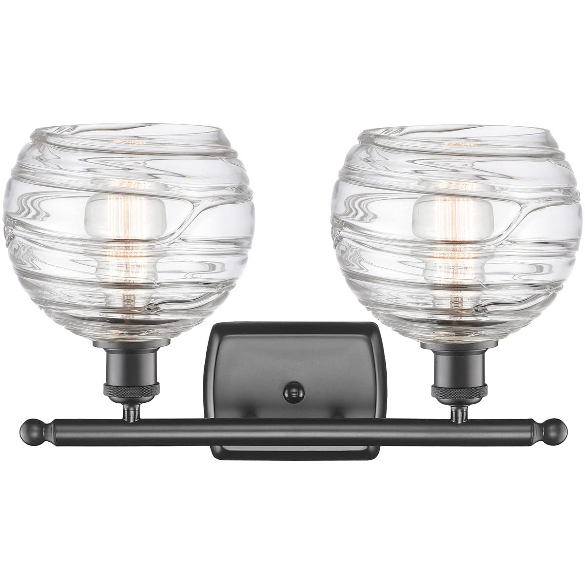 Innovations 516-2W-OB-G1213-8-LED Deco Swirl 2 Light Bathroom Vanity Fixture - Oil Rubbed Bronze - Ballston Collection - Perfect for Modern Bathroom Lighting and Home Decor