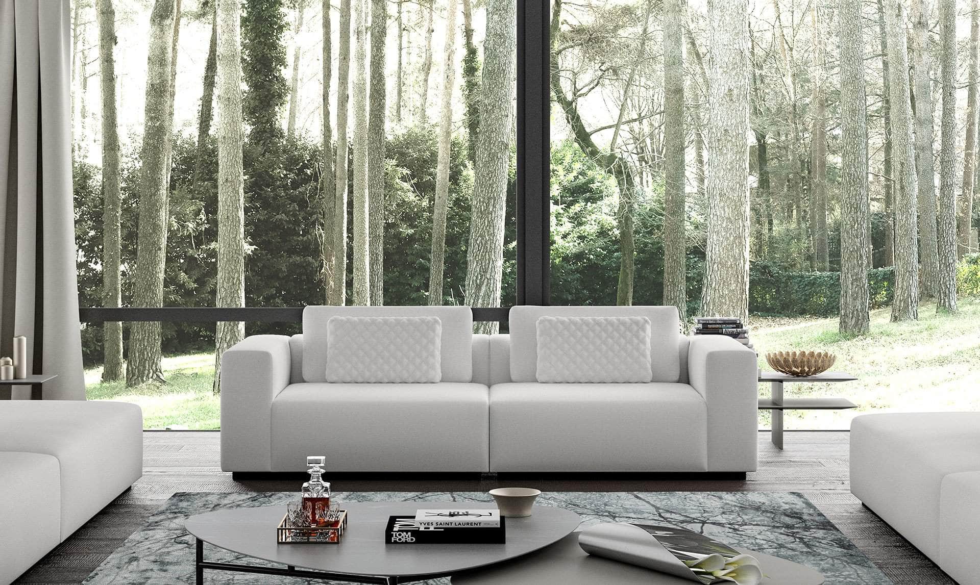 Spruce Modular Loveseat in Chalk Fabric - Modern 2-Seater Sofa for Small Spaces | Perfect for Apartments, Living Rooms & Cozy Corners