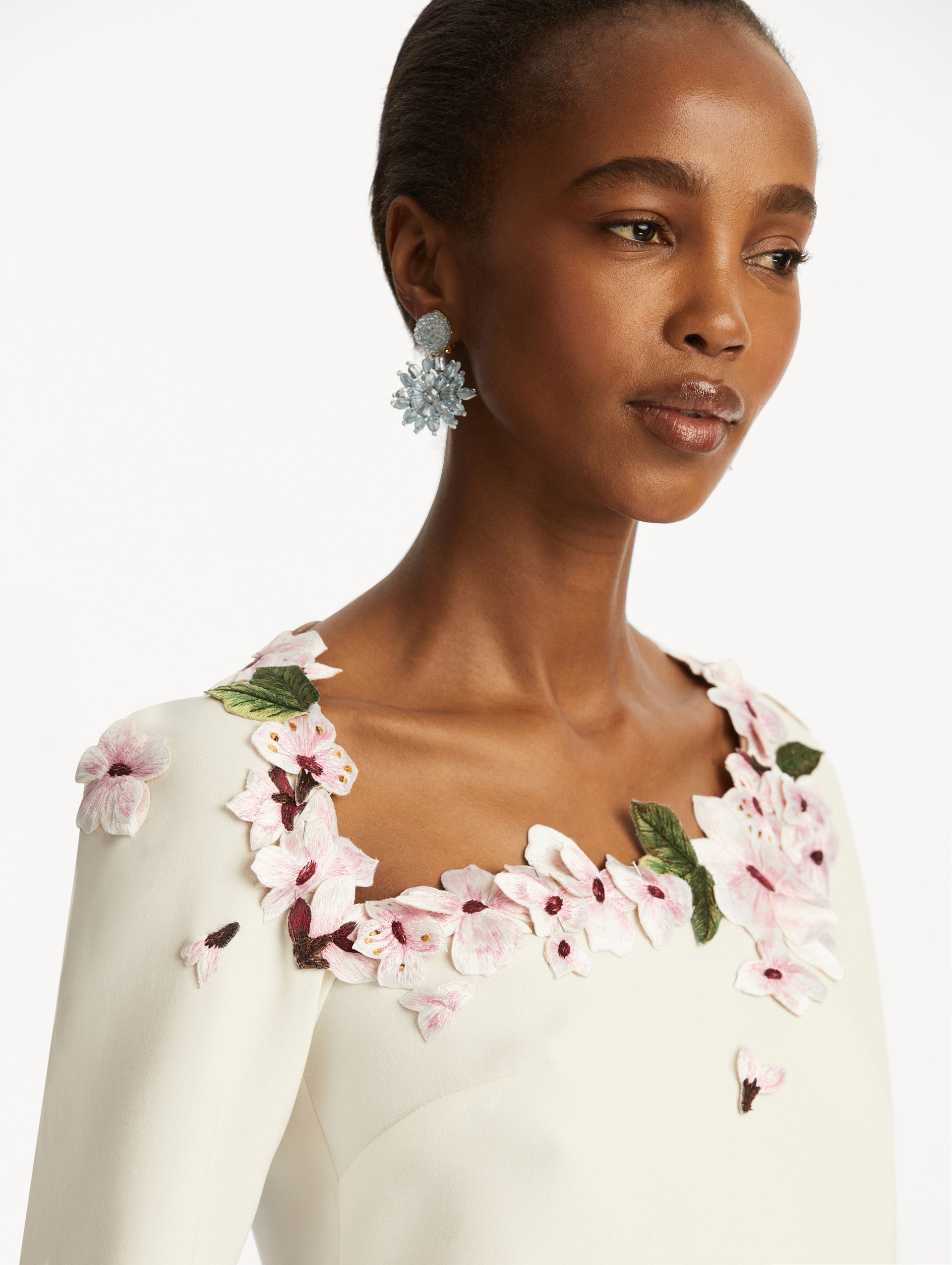 Cherry Blossom Embroidered Blouse for Women - Floral Japanese Style Top - Perfect for Spring Outfits & Special Occasions