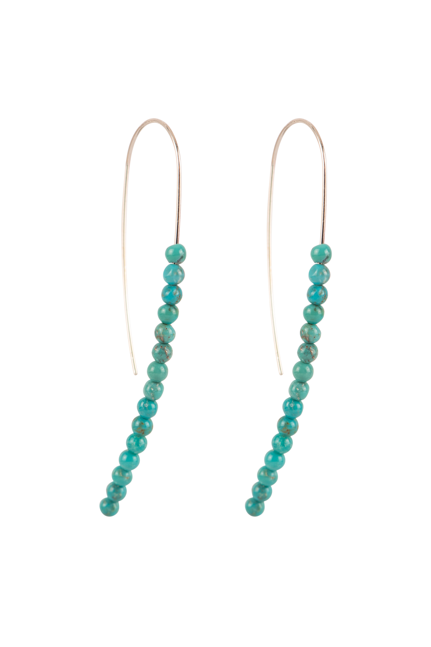 Paige Wallace Long Turquoise Earrings for Women – Handmade Boho Dangle Jewelry for Parties, Weddings & Everyday Wear