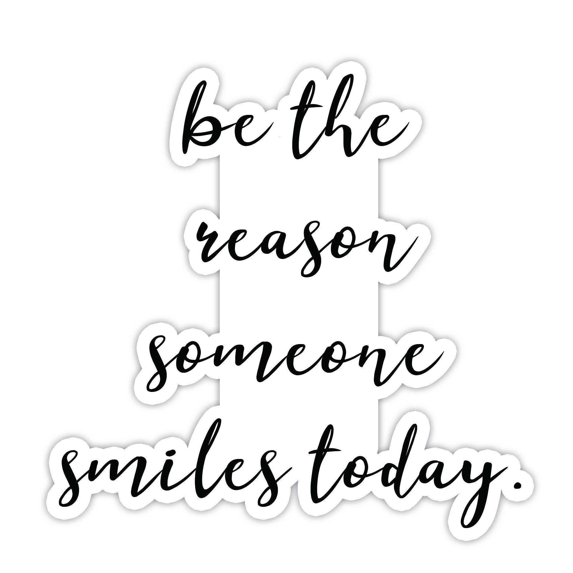 Be The Reason Someone Smiles Inspirational Quote Stickers - 2 Pack Motivational Vinyl Decals for Laptop, Phone, Tablet (2.5