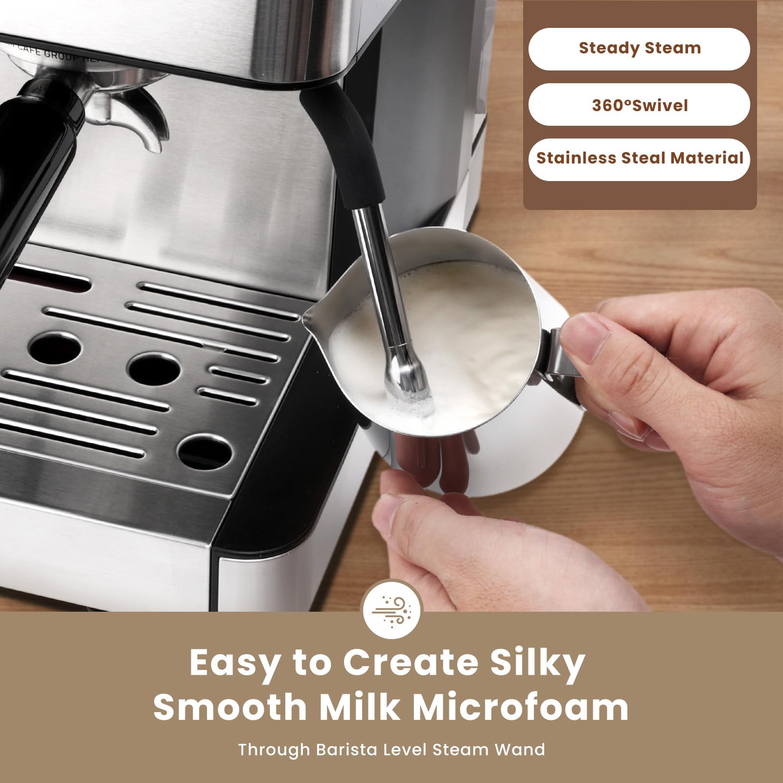 Gevi 20 Bar Espresso Machine with Built-in Grinder & Milk Frother - Professional Home Coffee Maker for Espresso, Cappuccino & Latte - 2.3L Large Water Tank (Perfect for Home Baristas & Coffee Lovers)