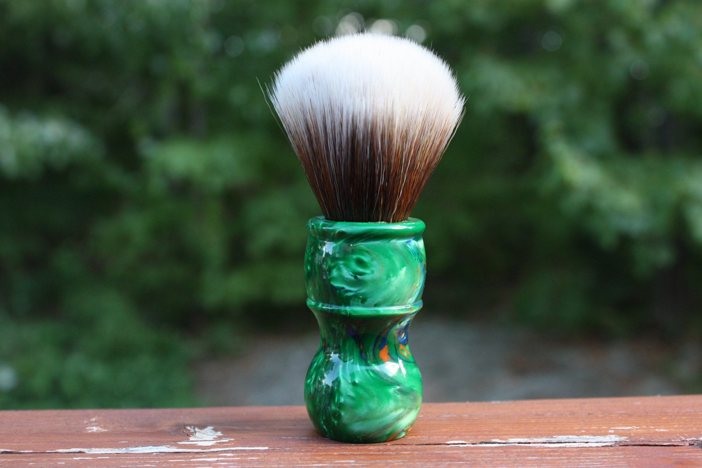 22MM Synthetic Badger Shaving Brush with Elegant Emerald Handle - Perfect for Wet Shaving & Luxury Grooming Gifts for Men