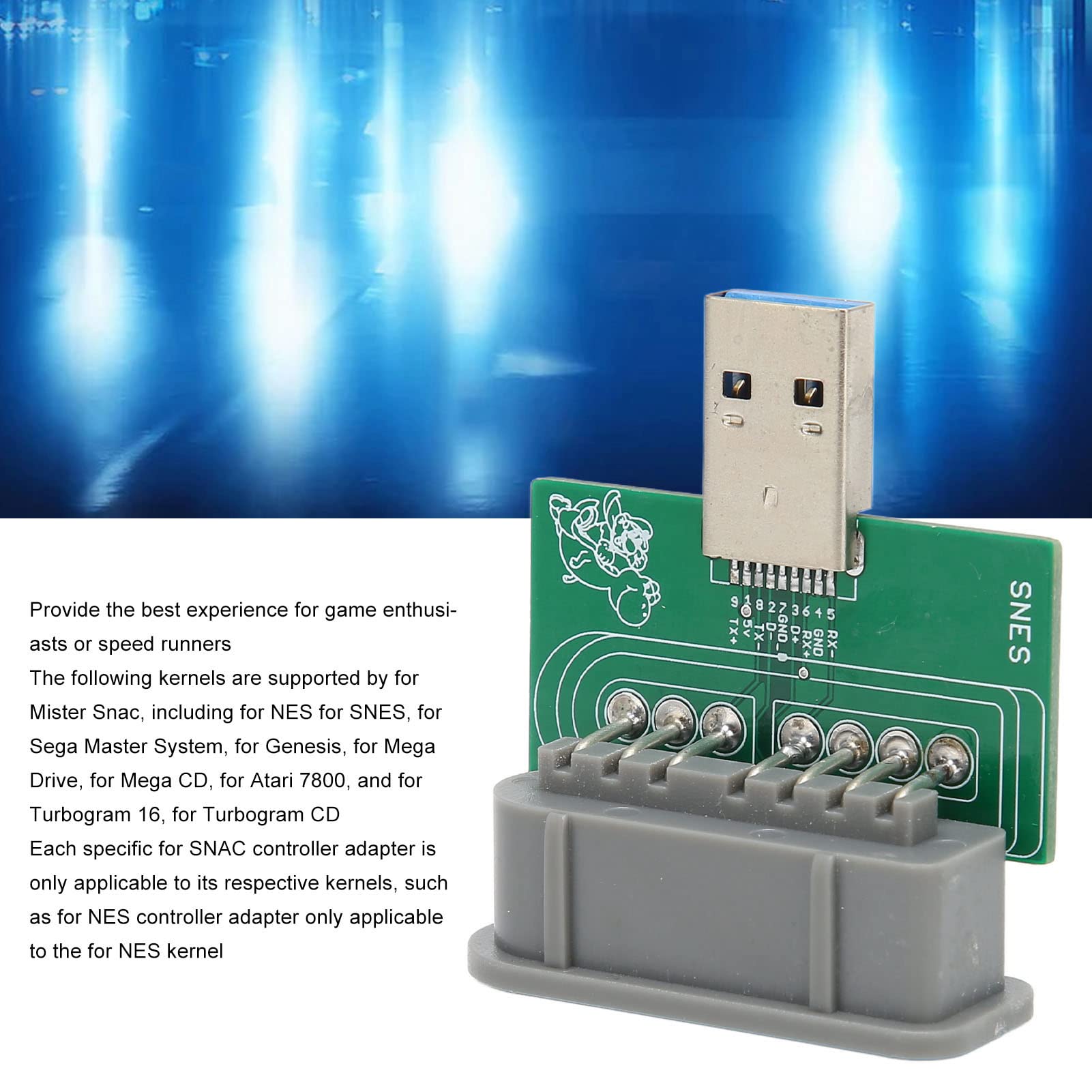 SNES USB 3.0 Controller Adapter for Mister IO Board - Retro Gaming Setup