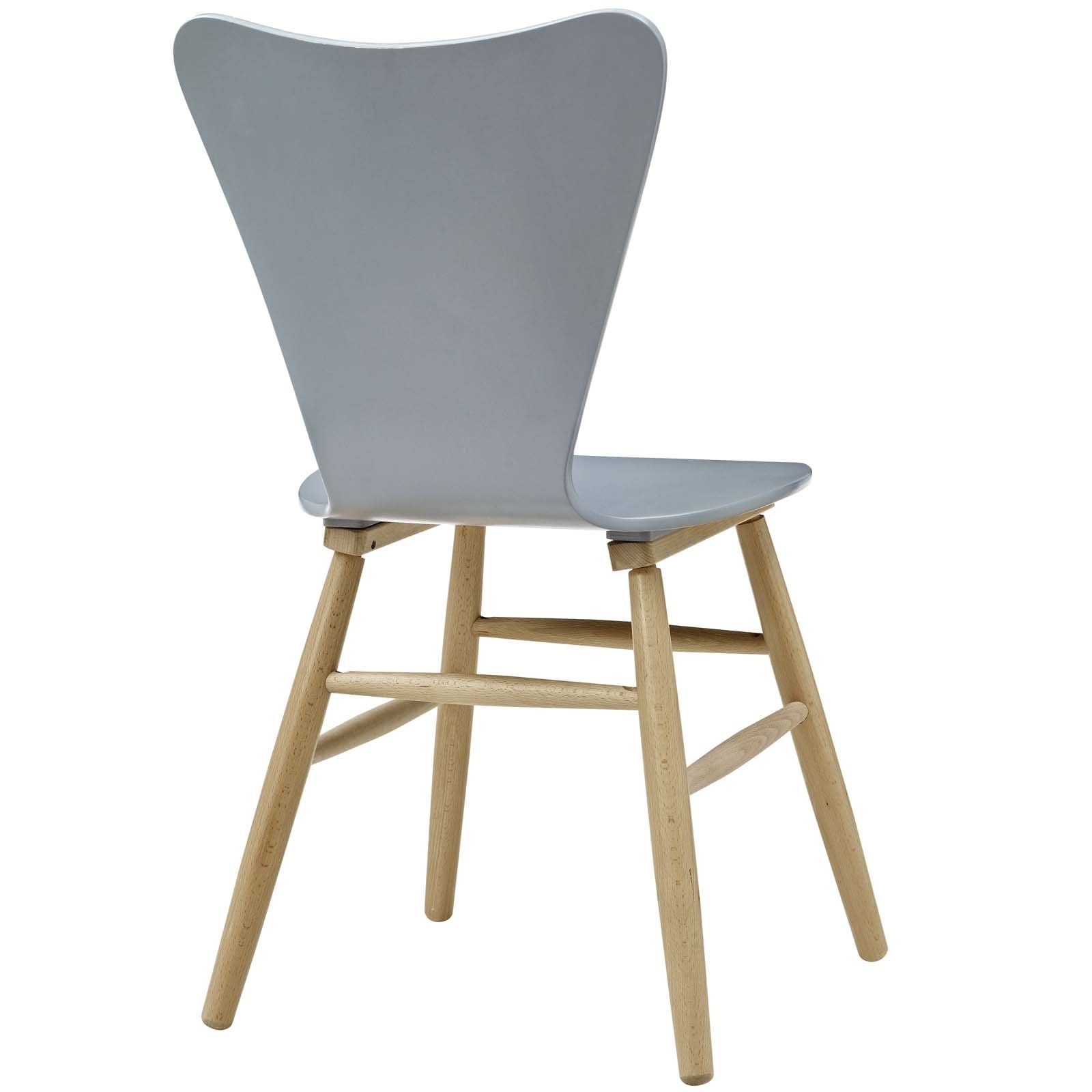 Modway Cascade Mid-Century Modern Wood Kitchen & Dining Chair - Gray - Perfect for Home, Office & Restaurant Use
