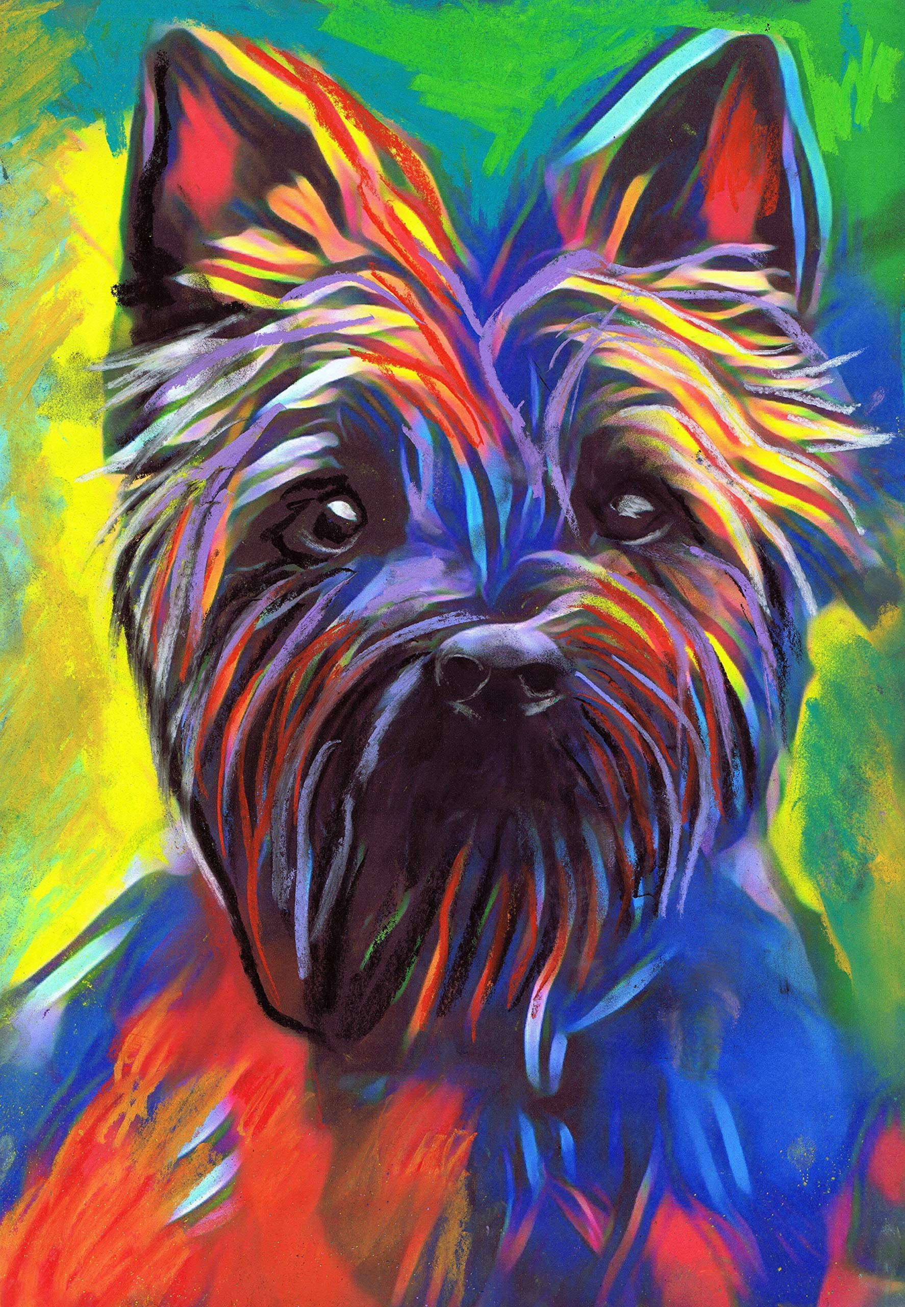 Vibrant Cairn Terrier Wall Art Print - Colorful Modern Dog Artwork for Pet Lovers | Perfect Gift for Dog Owners | Pastel Pet Portrait Decor for Living Room & Bedroom