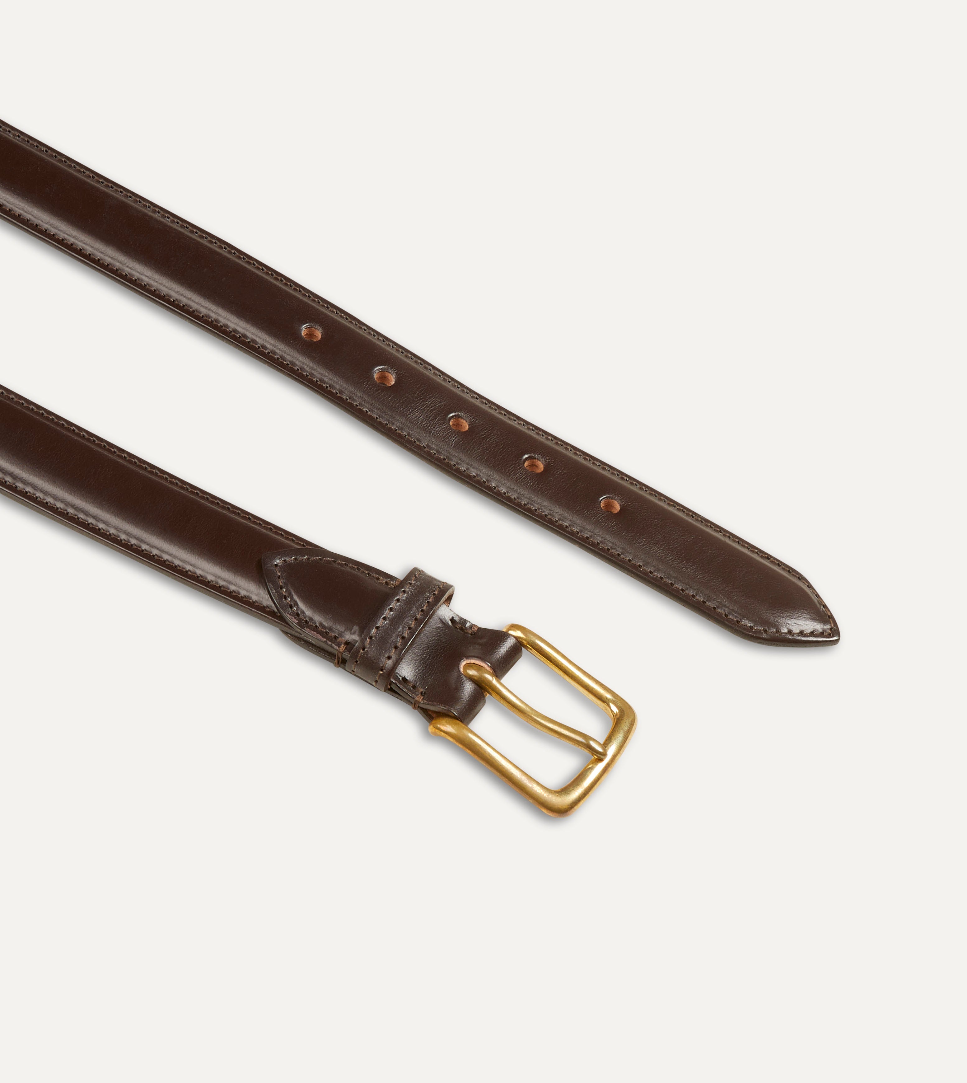 Premium Dark Brown Bridle Leather Belt - Full Grain Leather, Brass Buckle - Perfect for Business, Casual & Formal Wear