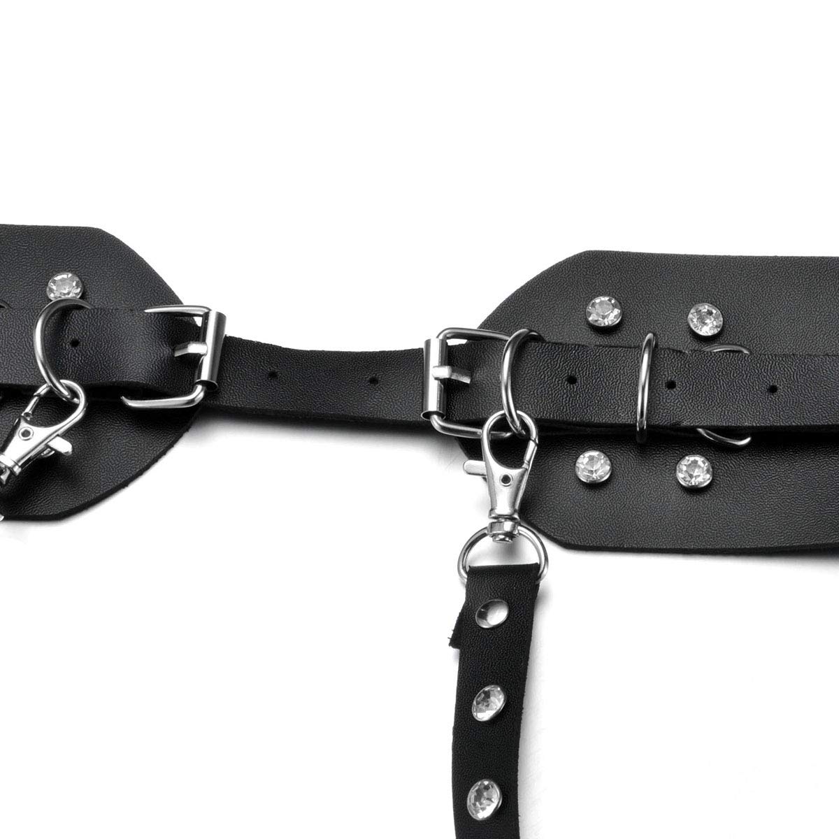 Punk O-Ring Chain Belt - Adjustable Gothic Steampunk Style Garter Strap for Women & Men (PU Leather) - Perfect for Rock Concerts, Cosplay & Alternative Fashion