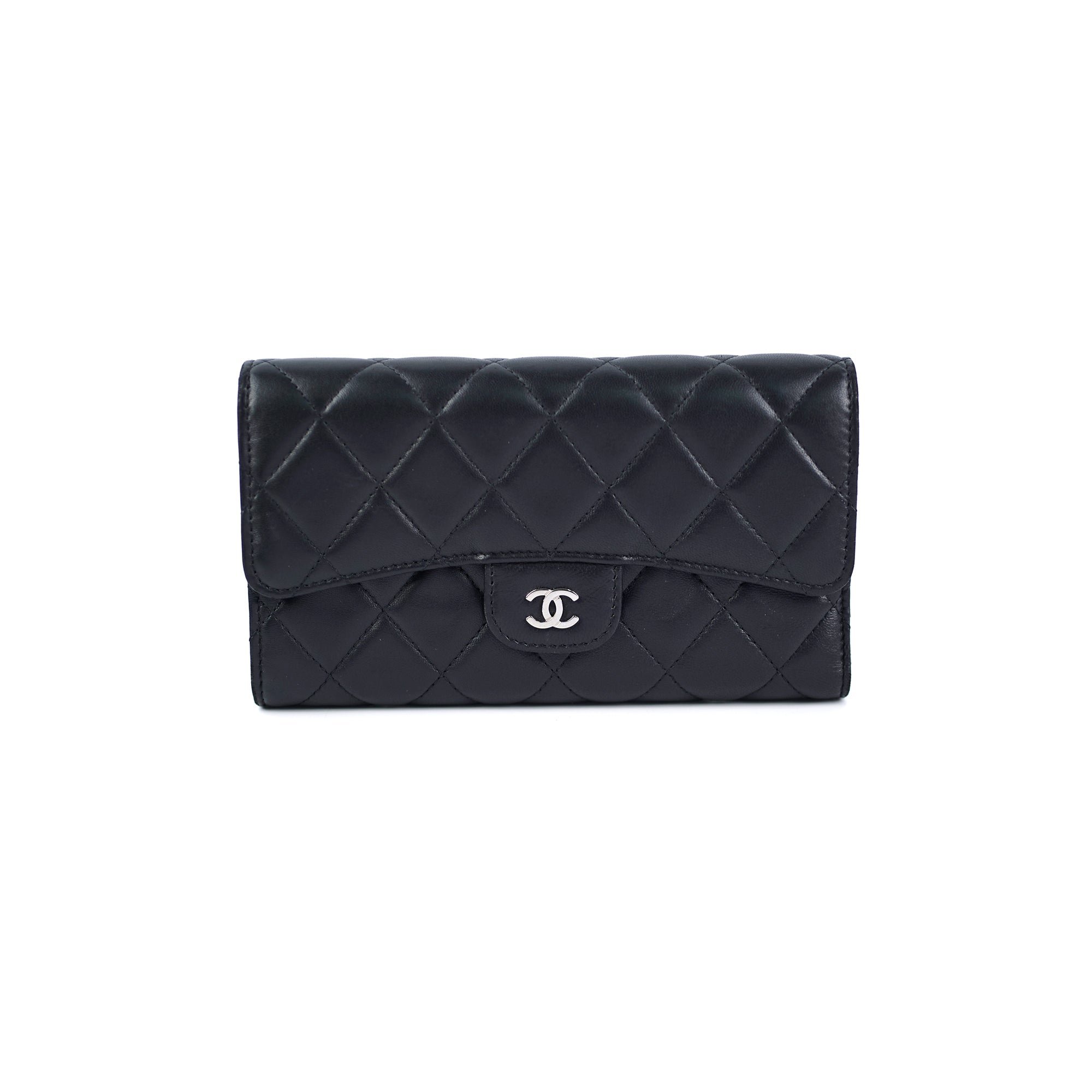 Chanel Long Lambskin Leather Black Wallet for Women | Luxury Designer Card Holder & Cash Organizer | Perfect for Everyday Use, Travel & Special Occasions