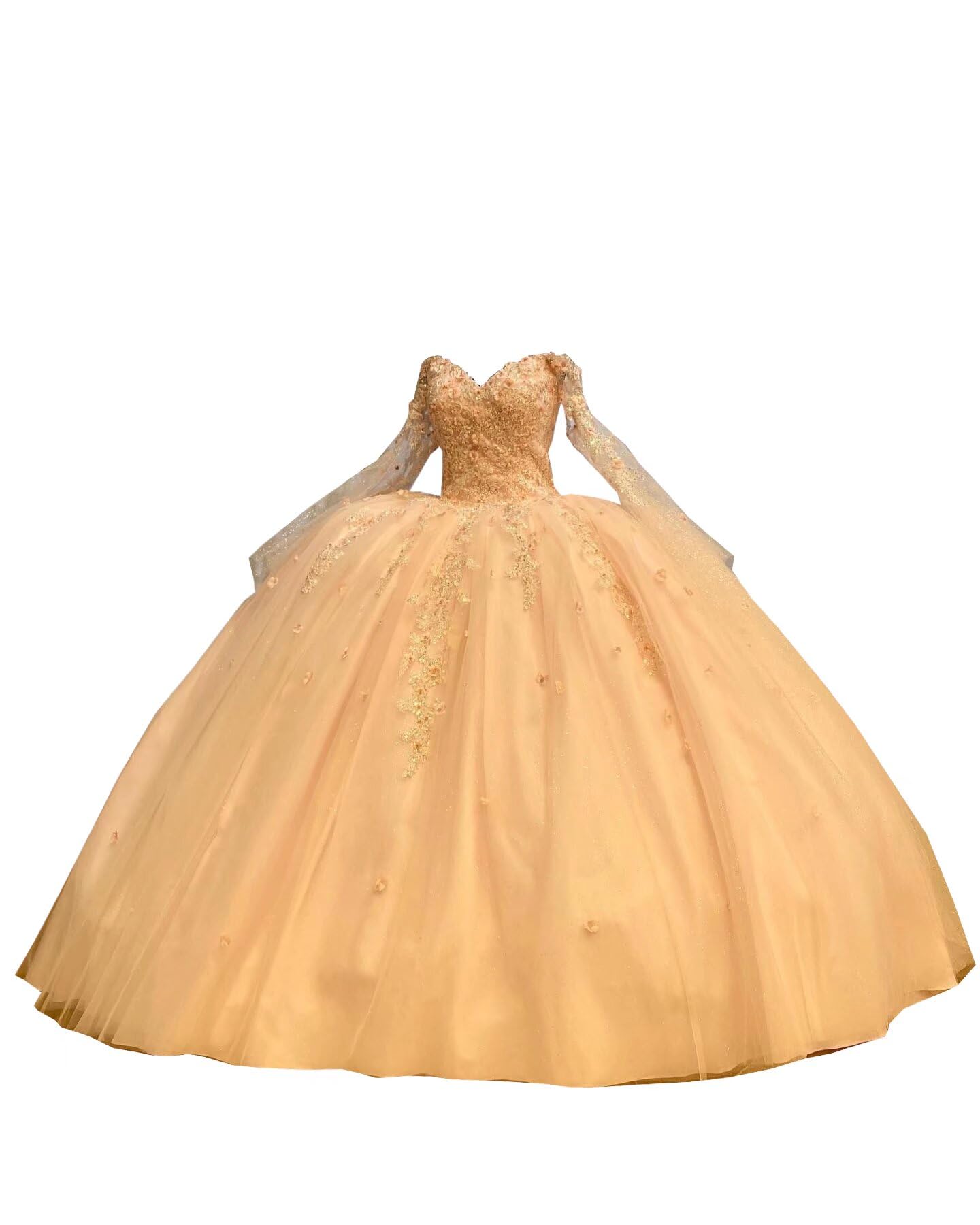2025 Modern 3D Floral Flowers Sequined Lace Ball Gown - Off Shoulder Quinceanera Prom Dress for Women | Perfect for Sweet 16, Homecoming, Pageants & Formal Events