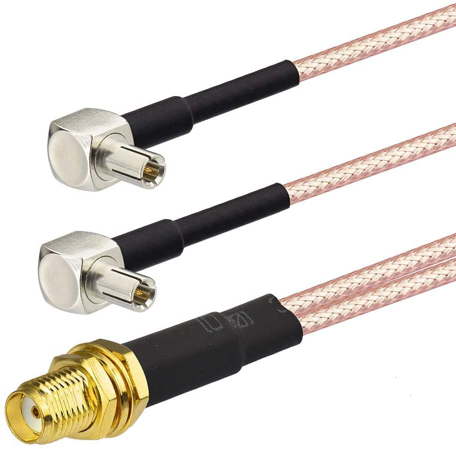 Bingfu 4G LTE SMA Antenna with TS9 Splitter Cable - Compatible with Verizon, AT&T, T-Mobile, Sprint Hotspots & Mifi Routers - High Gain Cellular Signal Booster for Mobile Broadband, USB Modems & Dongles - Perfect for Remote Work, Travel & Weak Signal Areas