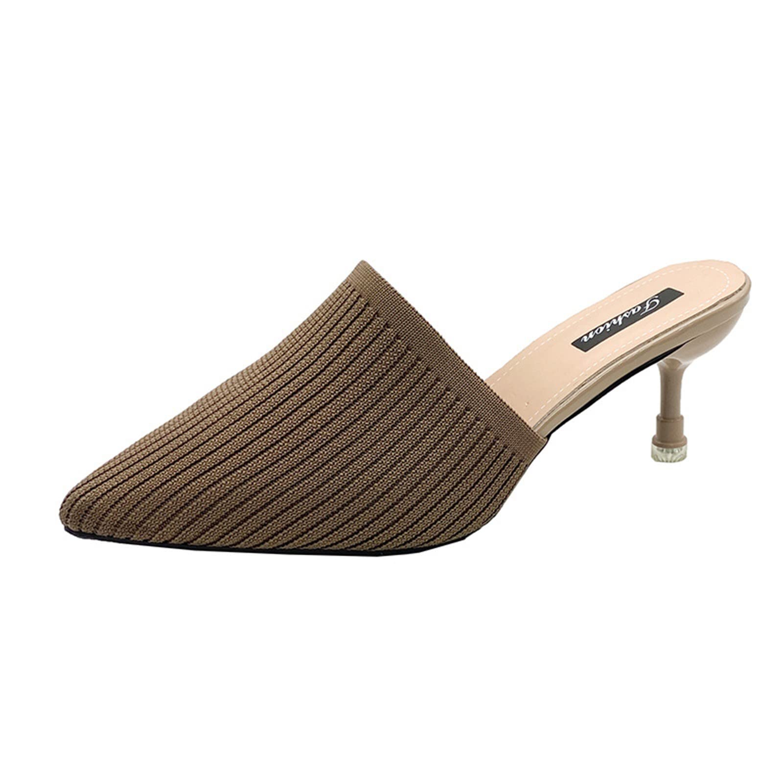 Women's Dark Brown High Heel Sandals - Breathable Slip-On Casual Fashion Shoes for Women | Perfect for Office, Party & Evening Out