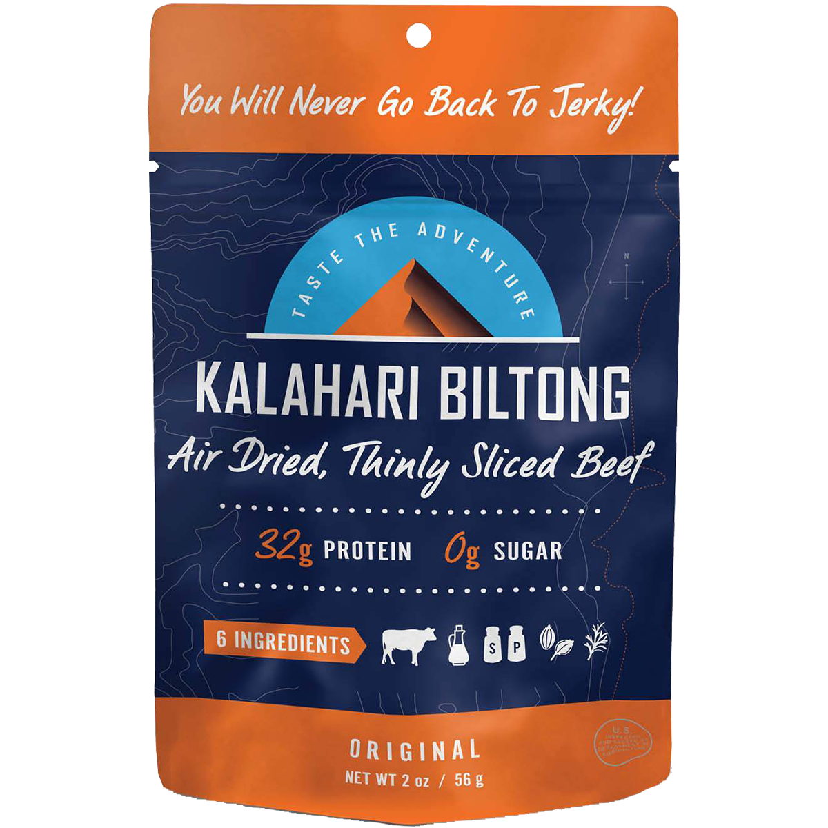 Premium 2Oz Kalahari Biltong - Authentic South African Beef Jerky | High-Protein Snack for Hiking, Camping & Road Trips